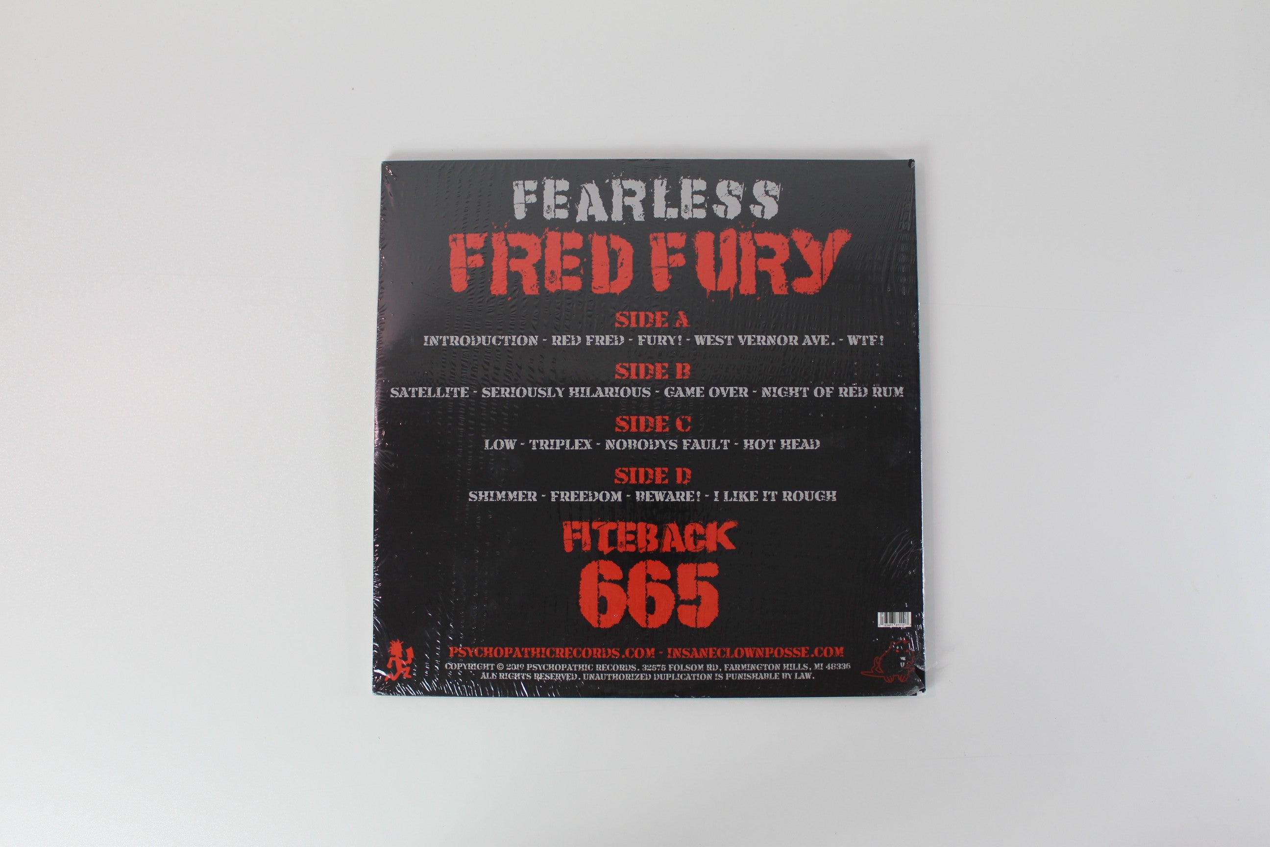 Insane Clown Posse - Fearless Fred Fury on Psychopathic Red Translucent W/ Black Smoke Vinyl Sealed