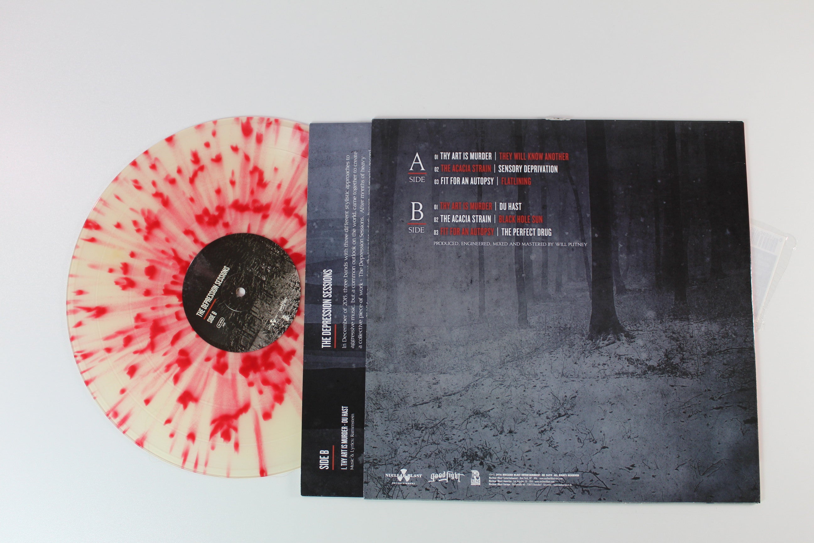 Thy Art Is Murder / The Acacia Strain / Fit For An Autopsy - The Depression Sessions on Nuclear Blast Ltd 45 RPM Clear With Red Splatter