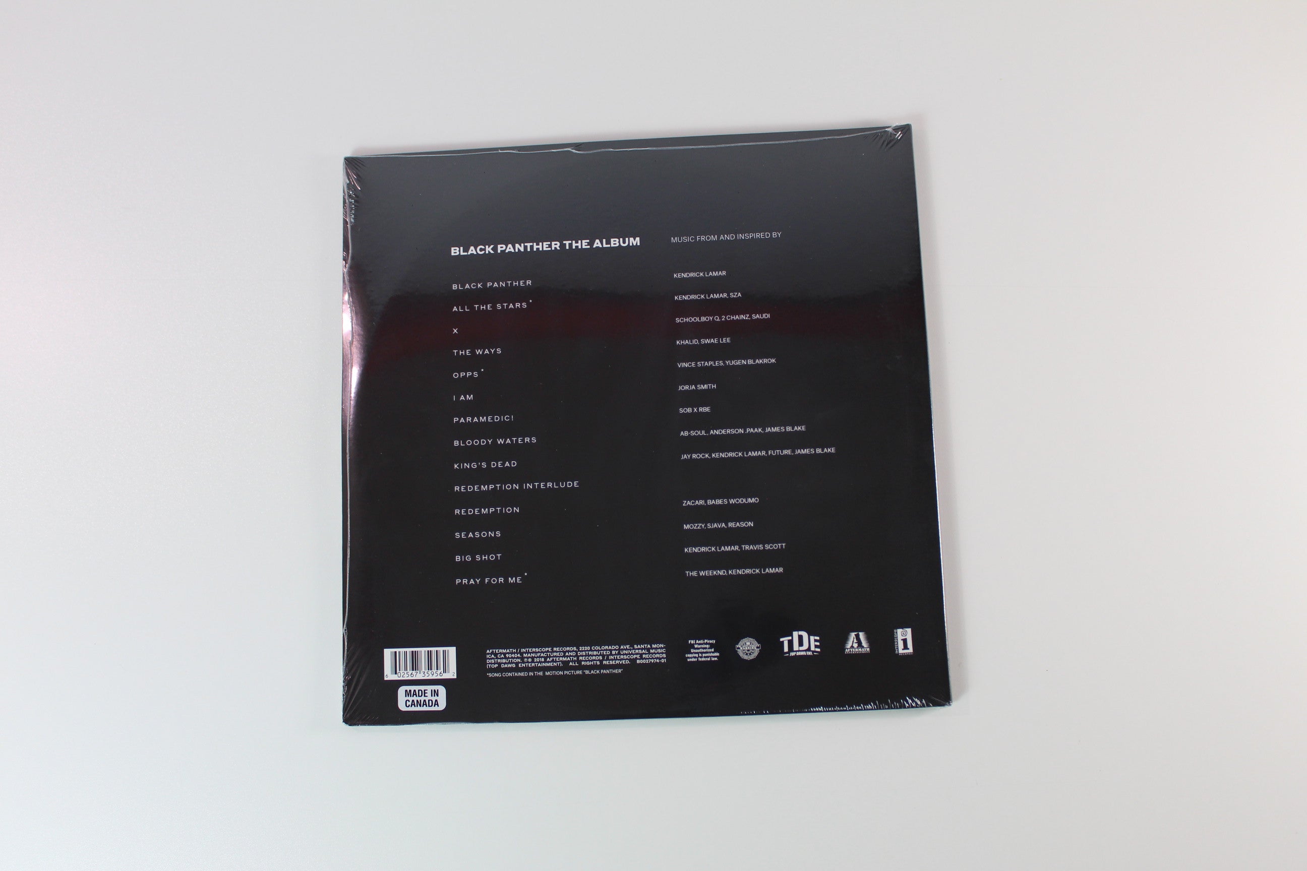 Various - Black Panther The Album (Music From And Inspired By) on Top Dawg Entertainment Sealed