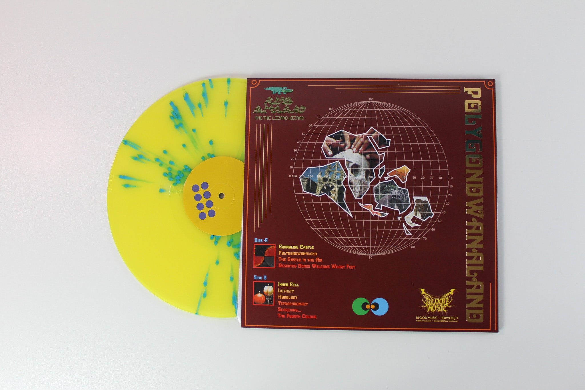 King Gizzard And The Lizard Wizard - Polygondwanaland on Blood Music Ltd Yellow Transparent w/ Blue Splatter Reissue