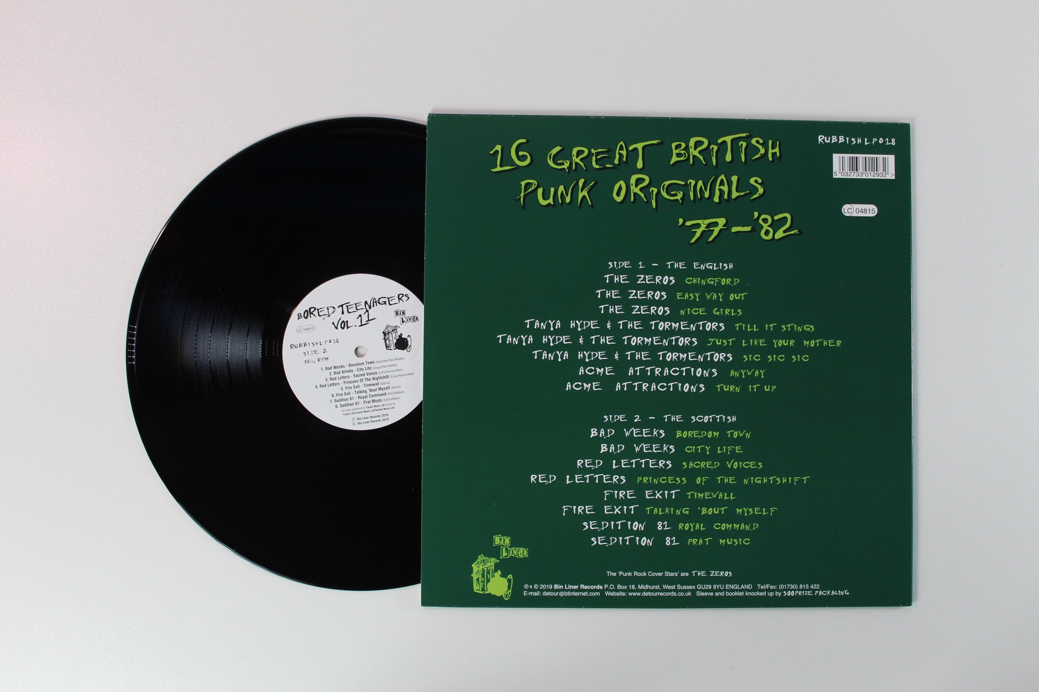 Various - Bored Teenagers Vol.11: 16 Great British Punk Originals '77-'82 on Bin Liner Records