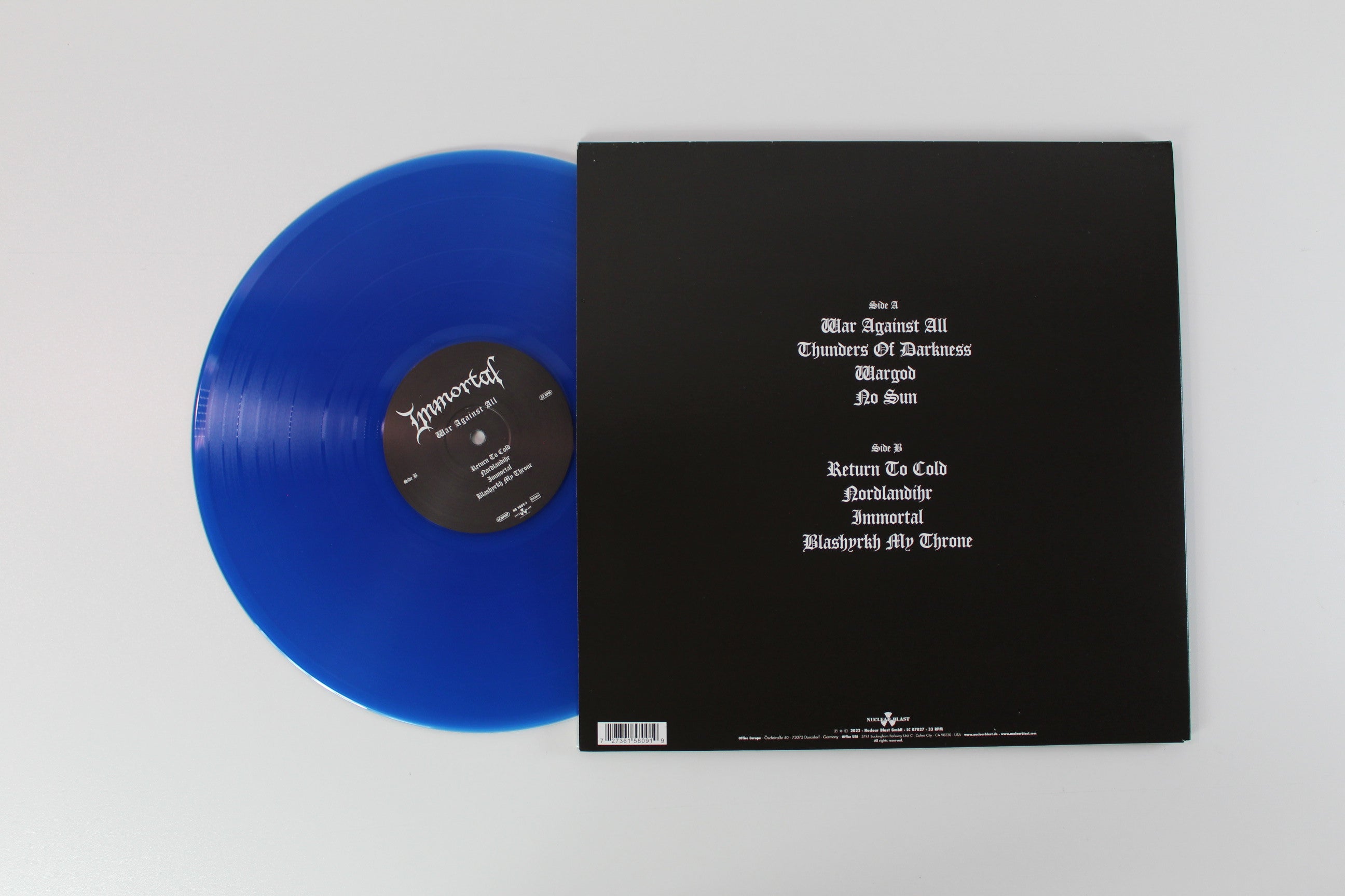Immortal - War Against All on Nuclear Blast Ltd. Blue Transparent Vinyl