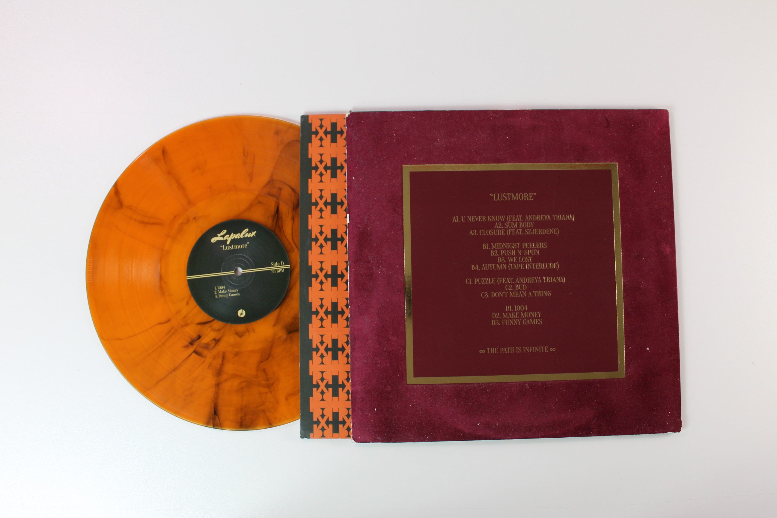 Lapalux - Lustmore on Brainfeeder - Translucent Orange With Black Haze Colored Vinyl