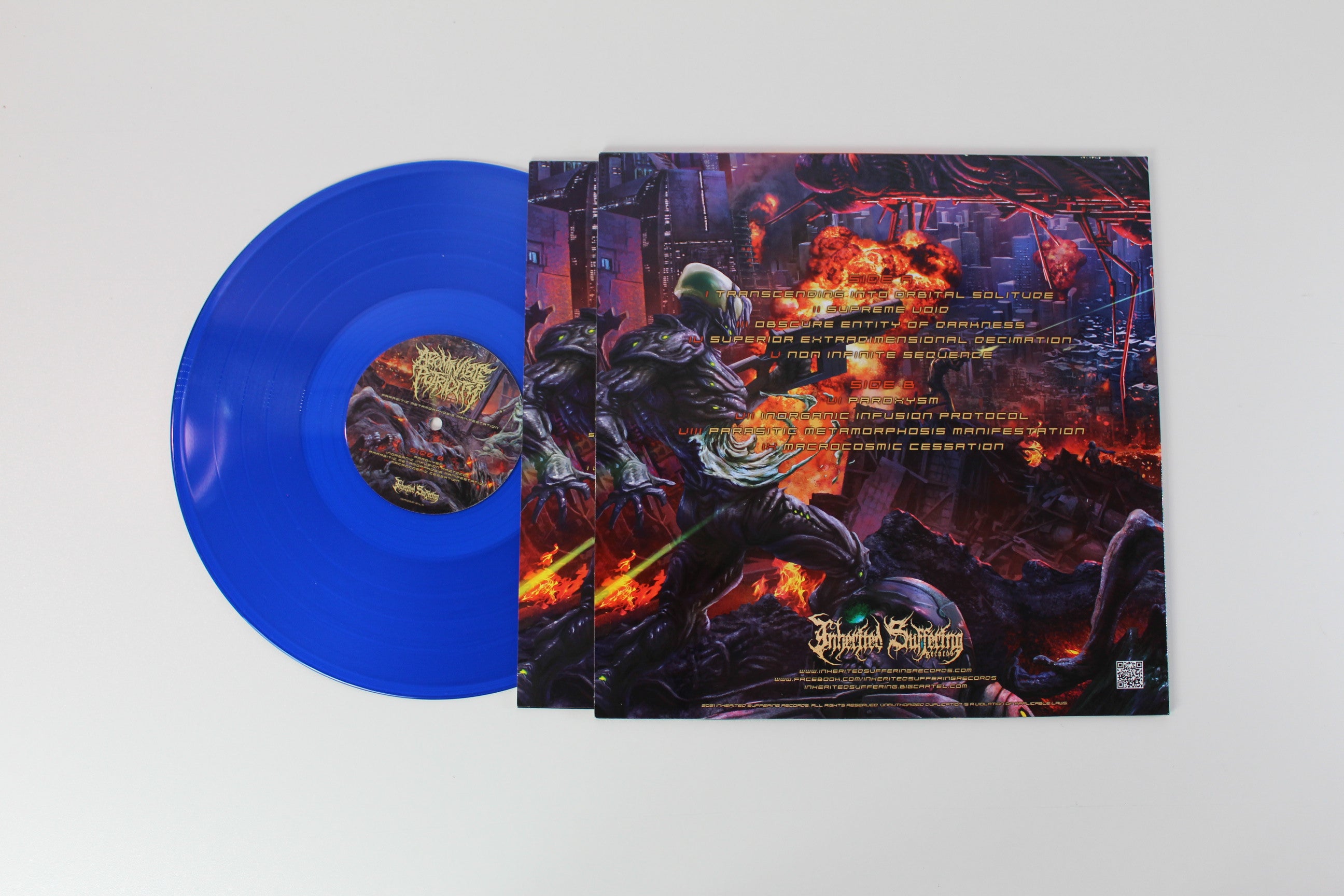 Abominable Putridity - Parasitic Metamorphosis Manifestation on Inherent Suffering Ltd Transparent Blue