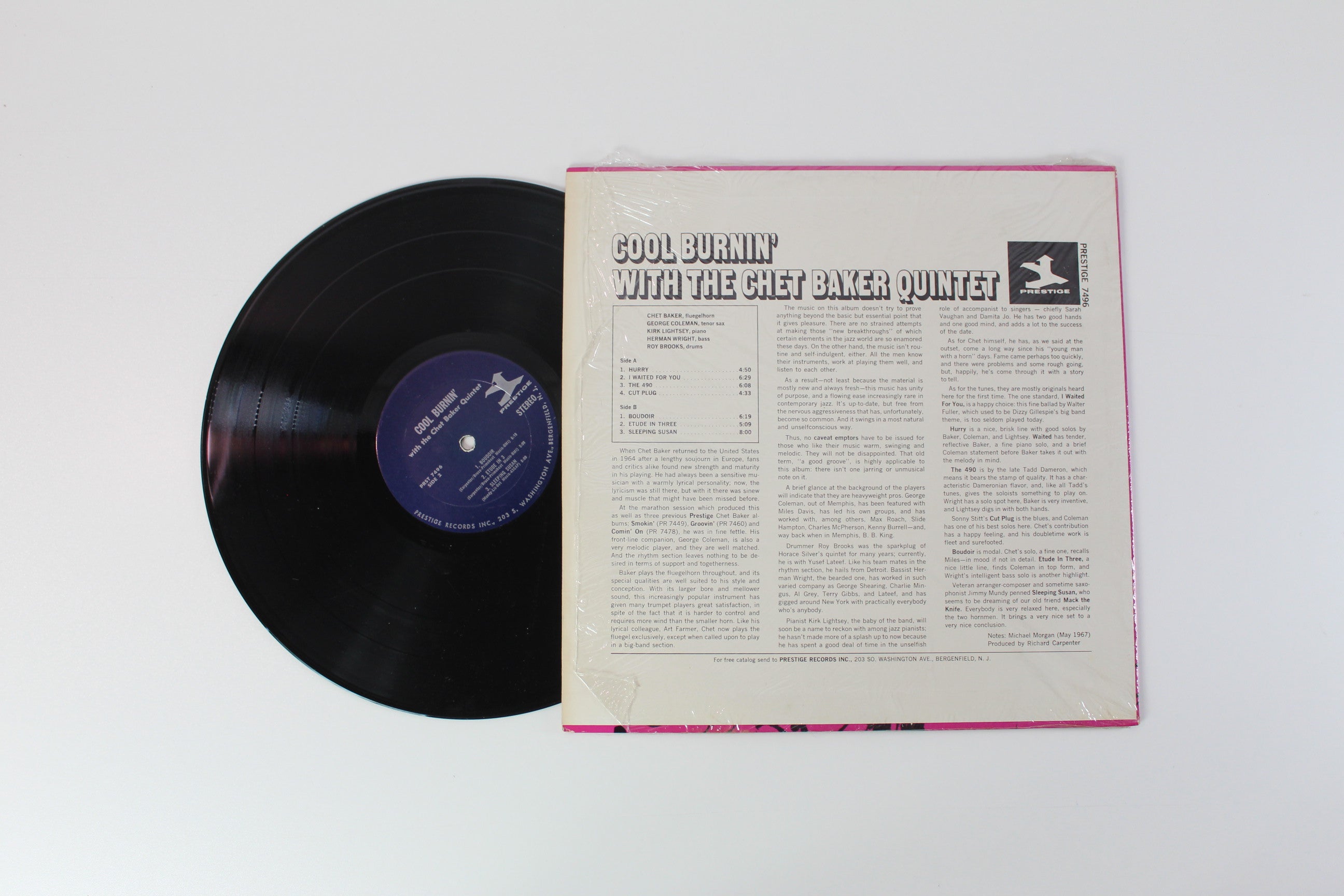 The Chet Baker Quintet - Cool Burnin' With The Chet Baker Quintet on Prestige 7496 Stereo
