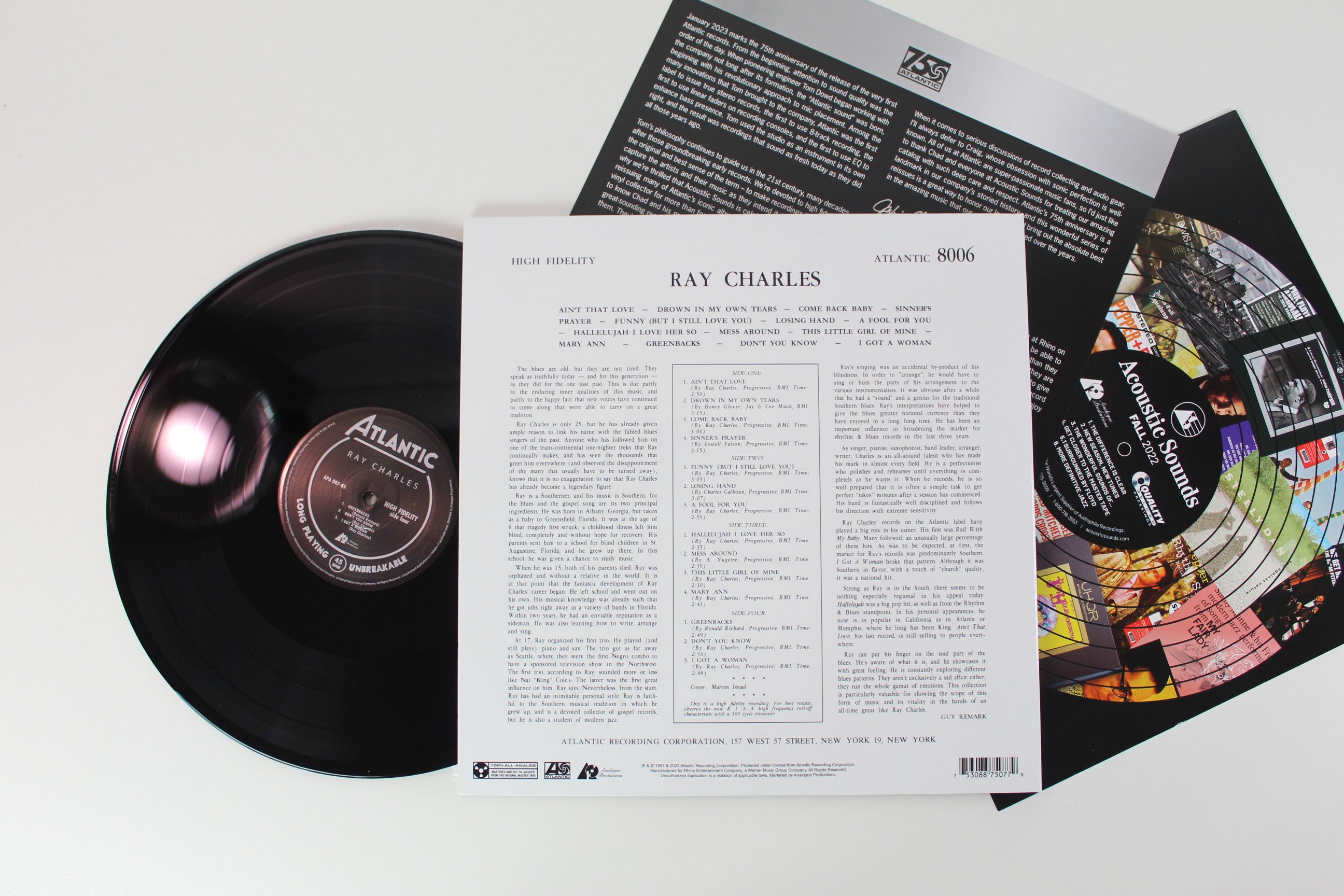 Ray Charles - Ray Charles on Atlantic 75 Audiophile Series 2 X 12" Ltd 180 Gram Reissue