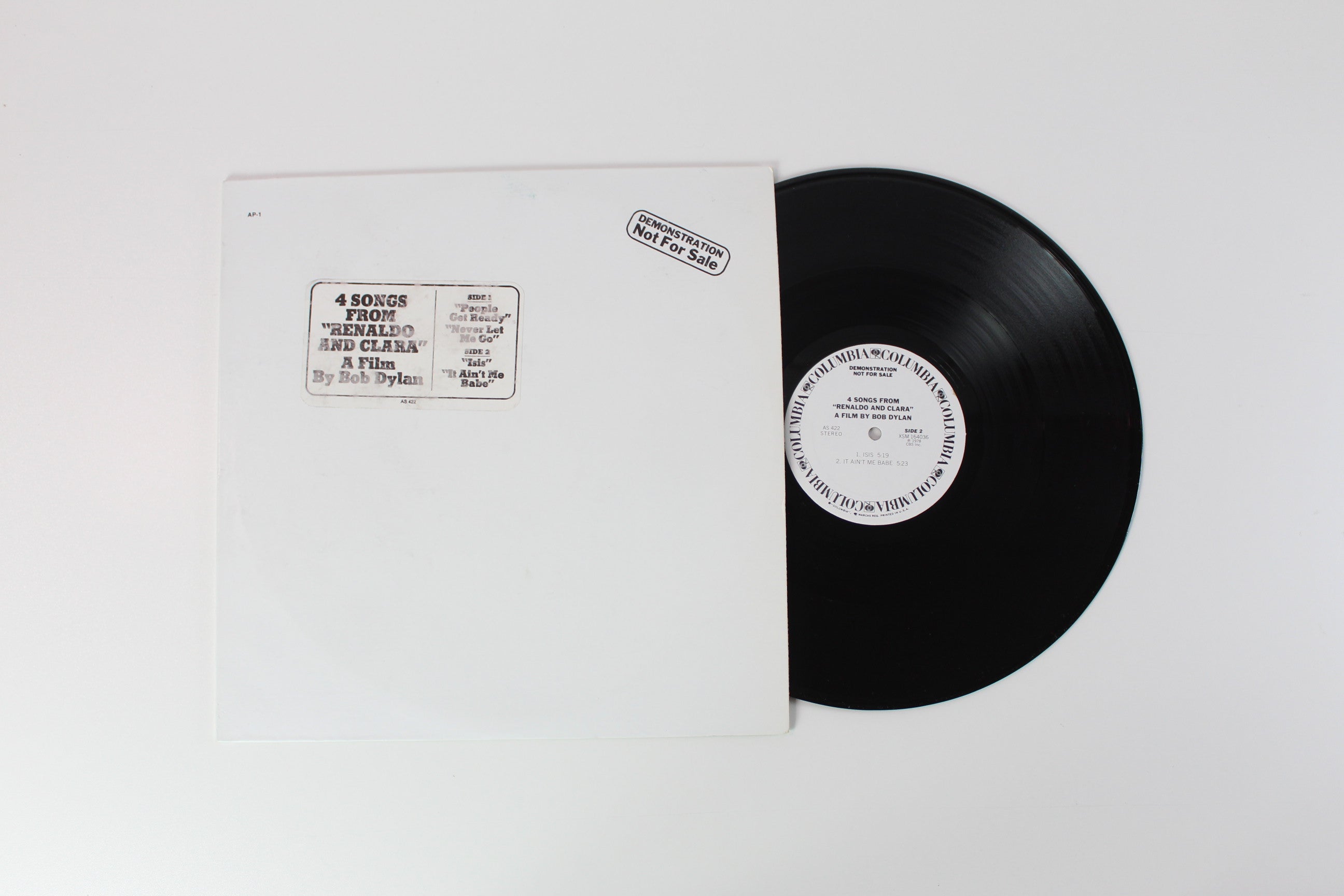 Bob Dylan - 4 Songs From "Renaldo And Clara" A Film By Bob Dylan on Columbia Promo EP