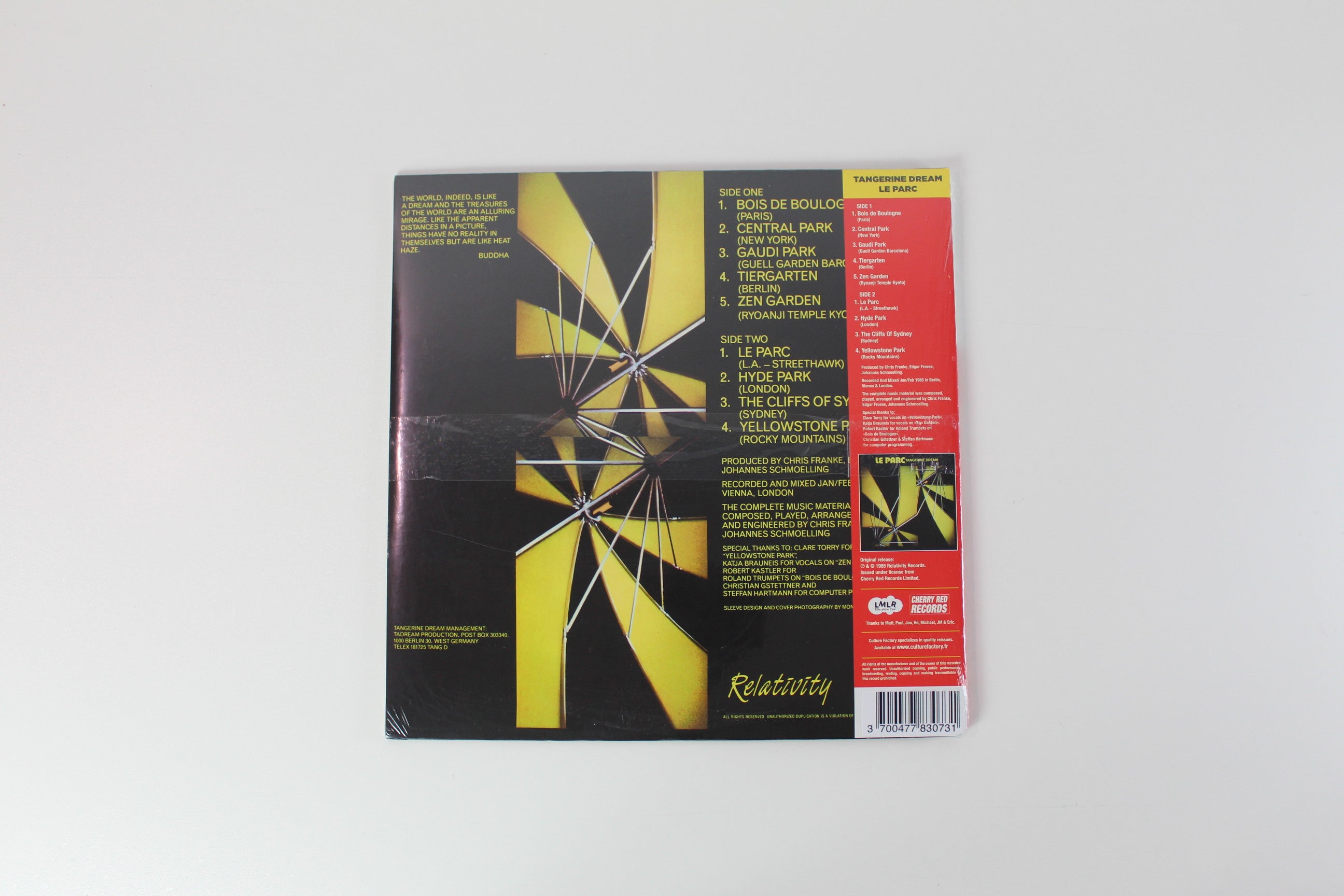 Tangerine Dream - Le Parc on Culture Factory RSD 2019 Ltd Yellow Vinyl Reissue