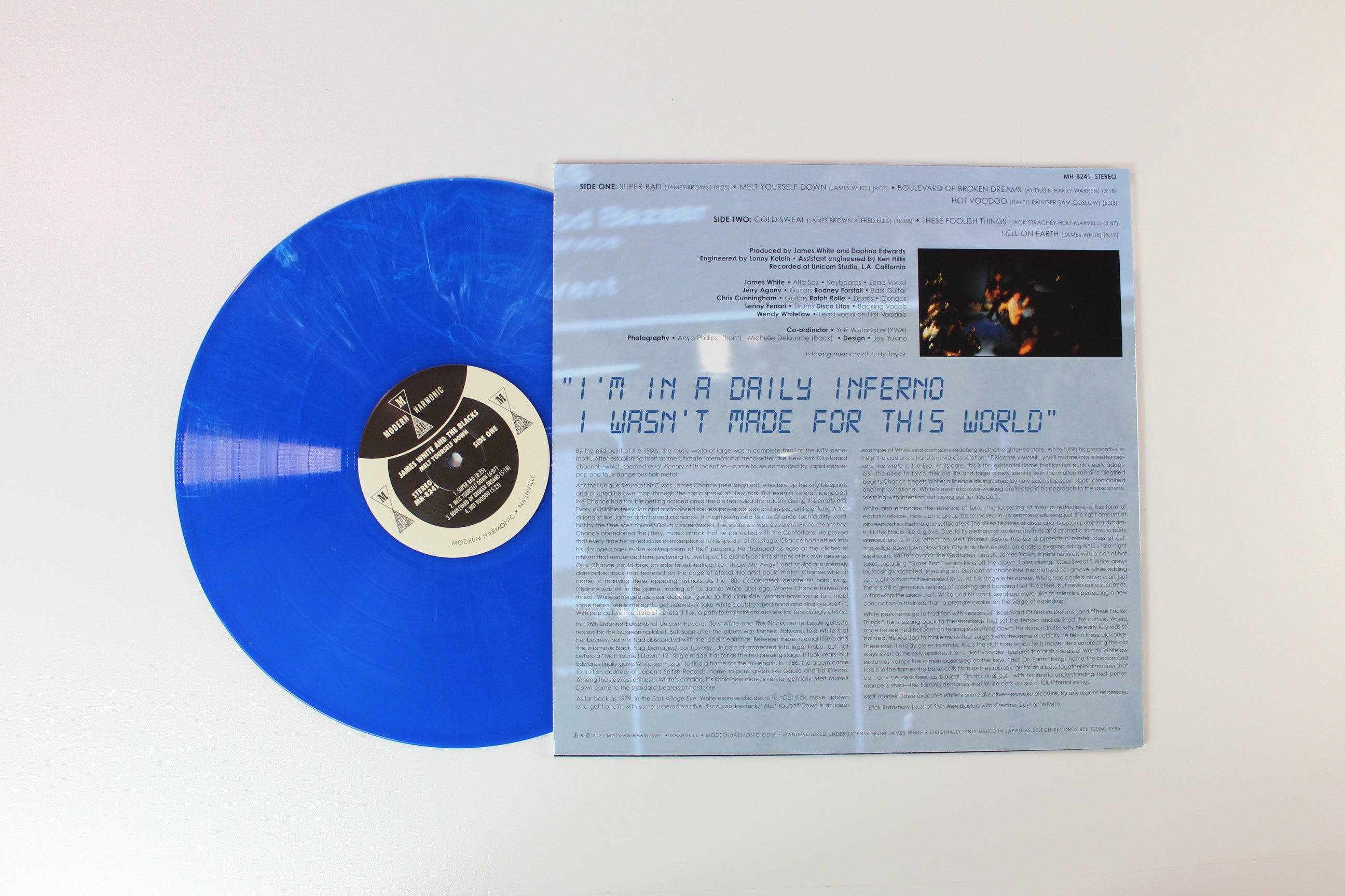 James White & The Blacks - Melt Yourself Down on Modern Harmonic Ltd Blue With White Smoke Reissue