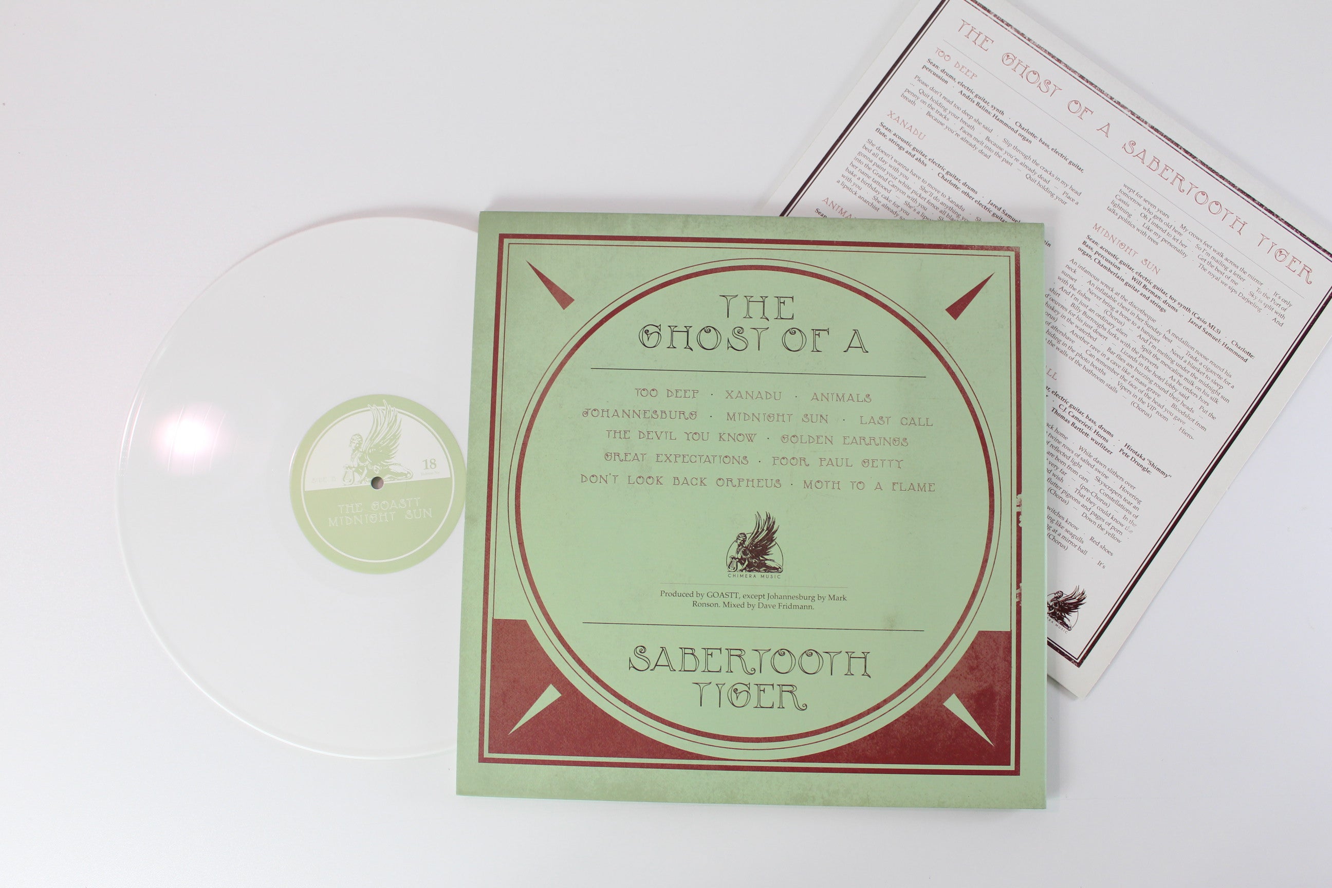 The Ghost Of A Saber Tooth Tiger - Midnight Sun on Chimera White Vinyl