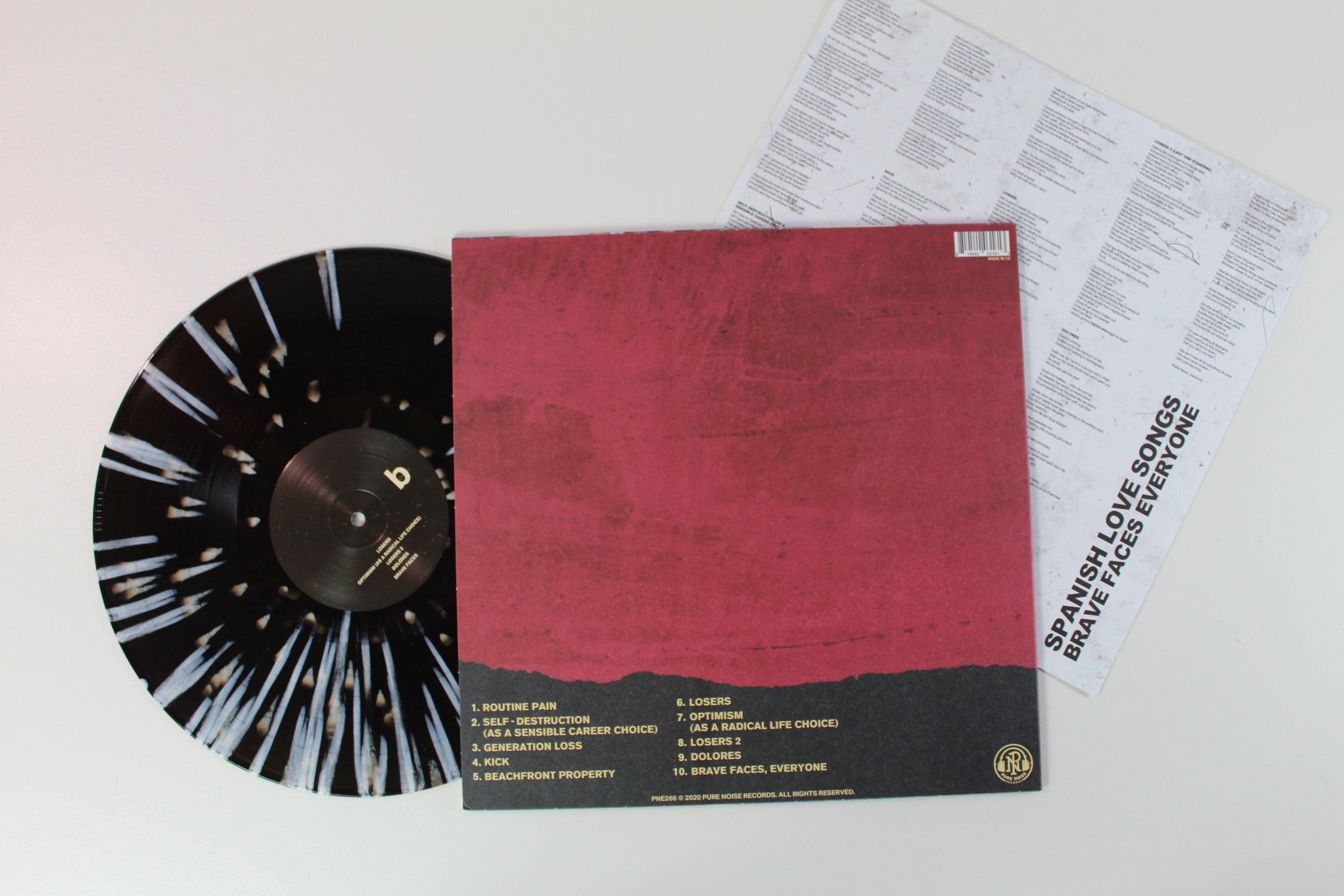 Spanish Love Songs - Brave Faces Everyone on Pure Noise Ltd Black Ice With White Splatter Vinyl Reissue