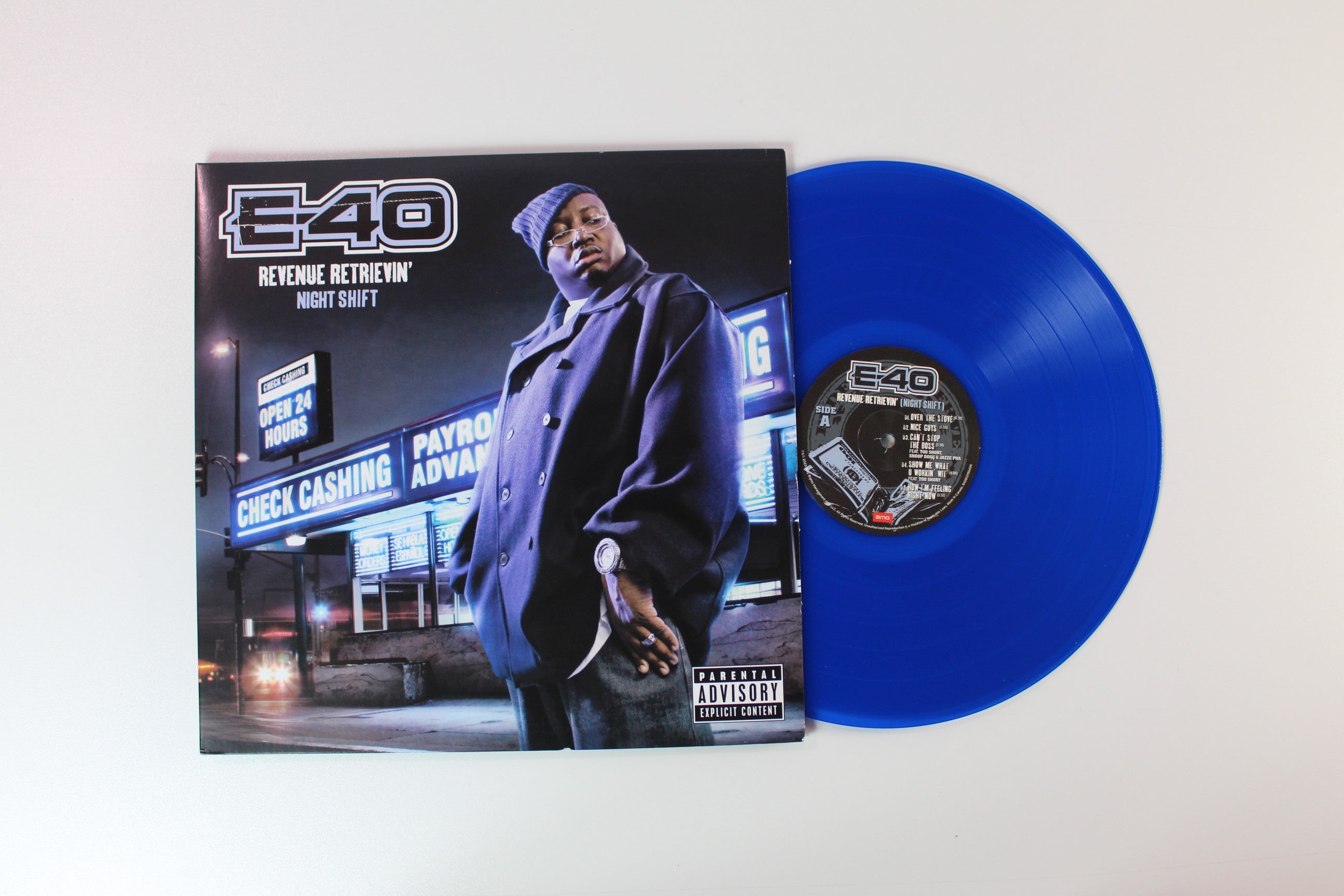 E-40 - Revenue Retrievin': Night Shift on BMG Ltd Midnight Blue Vinyl Reissue