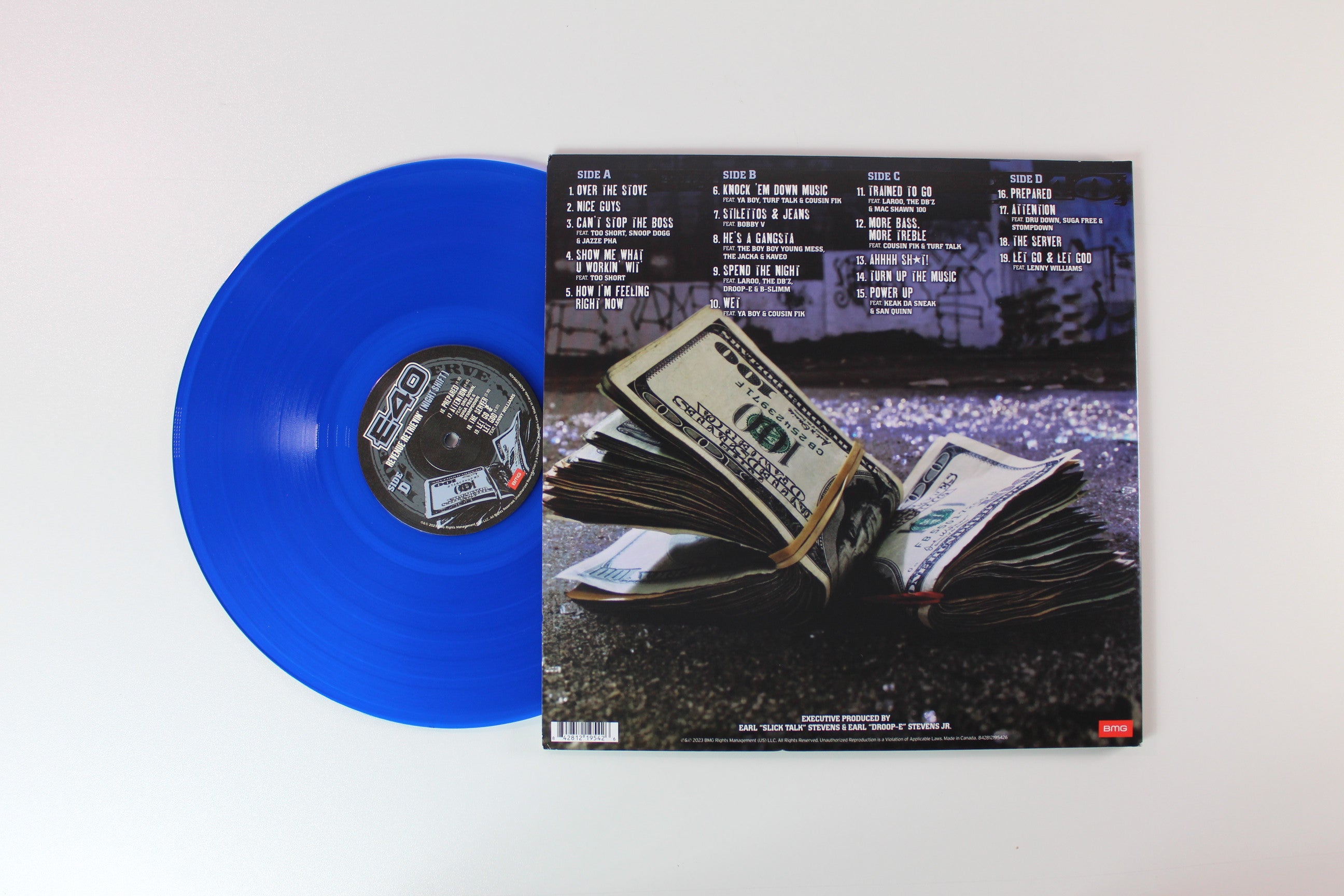 E-40 - Revenue Retrievin': Night Shift on BMG Ltd Midnight Blue Vinyl Reissue