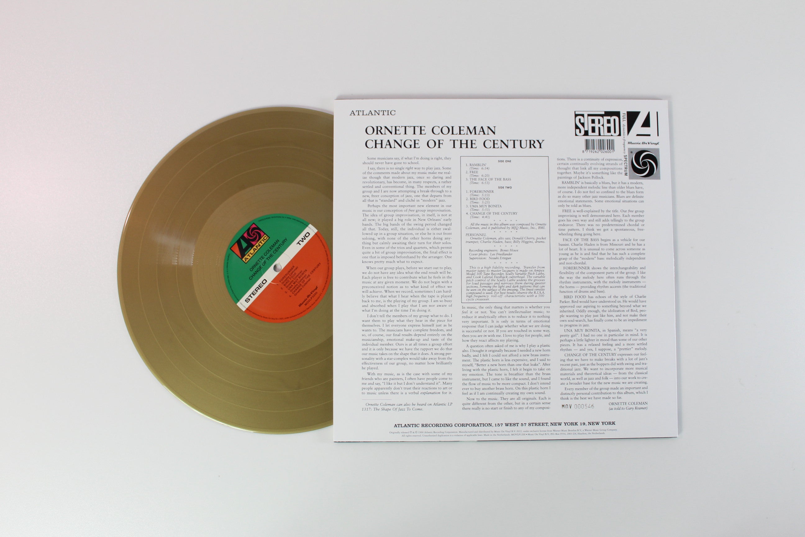 Ornette Coleman - Change Of The Century on Music on Vinyl Ltd Numbered Gold Vinyl Reissue