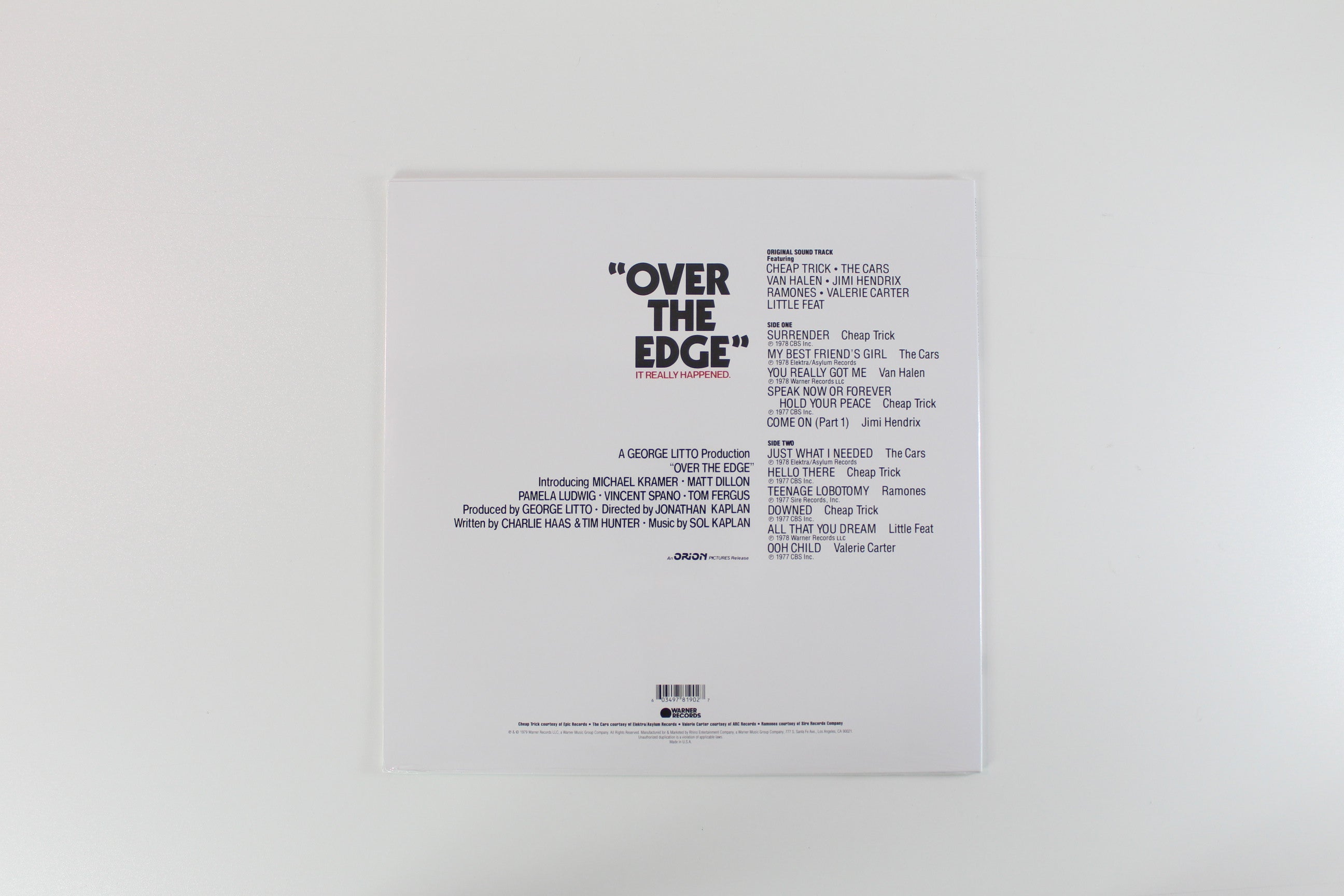 Various - Over The Edge (Original Sound Track) on Warner RSD 2025 Granada Blue Vinyl Reissue Sealed