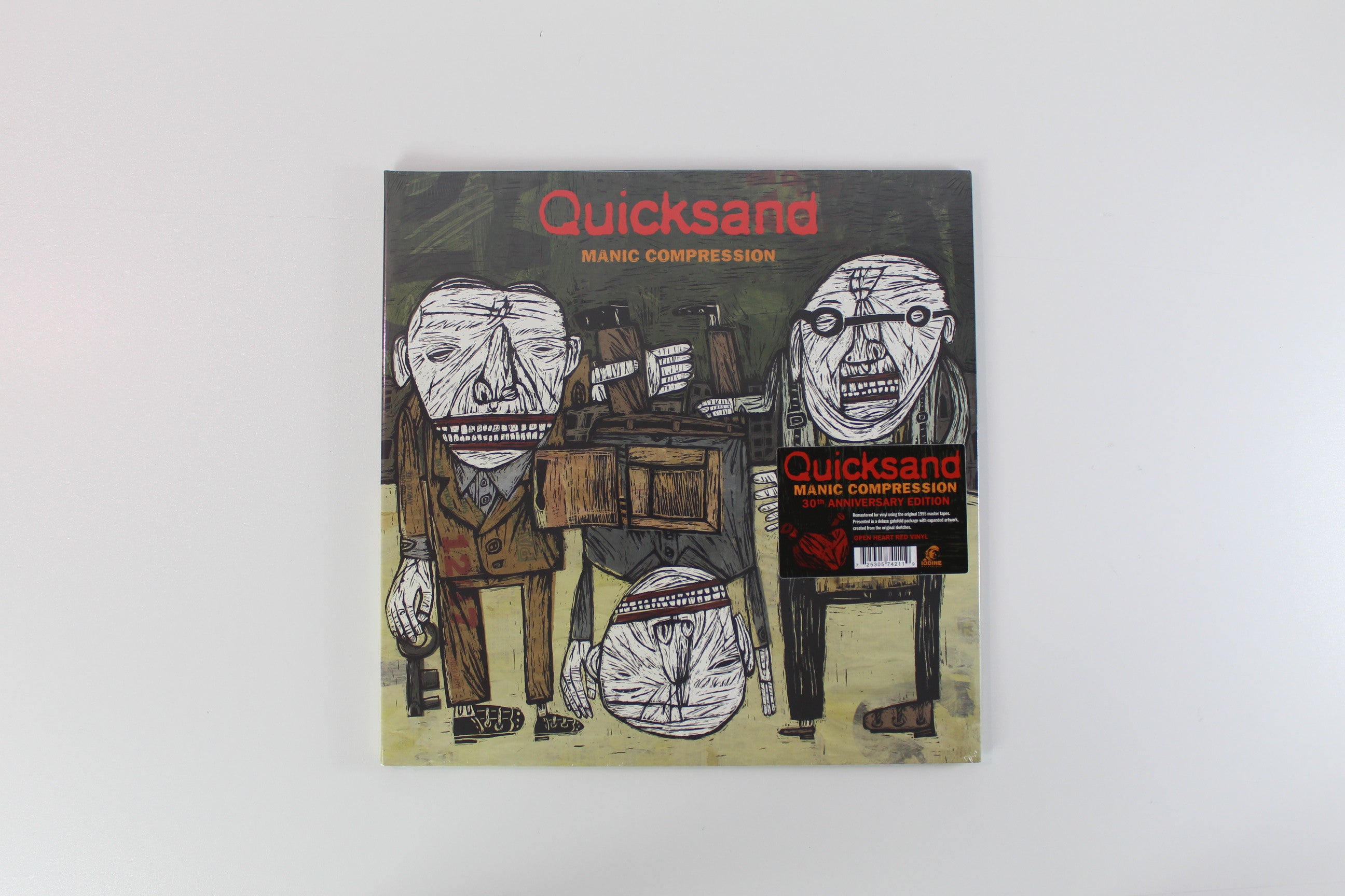 Quicksand - Manic Compression on Iodine Open Heart Red Vinyl Reissue Sealed