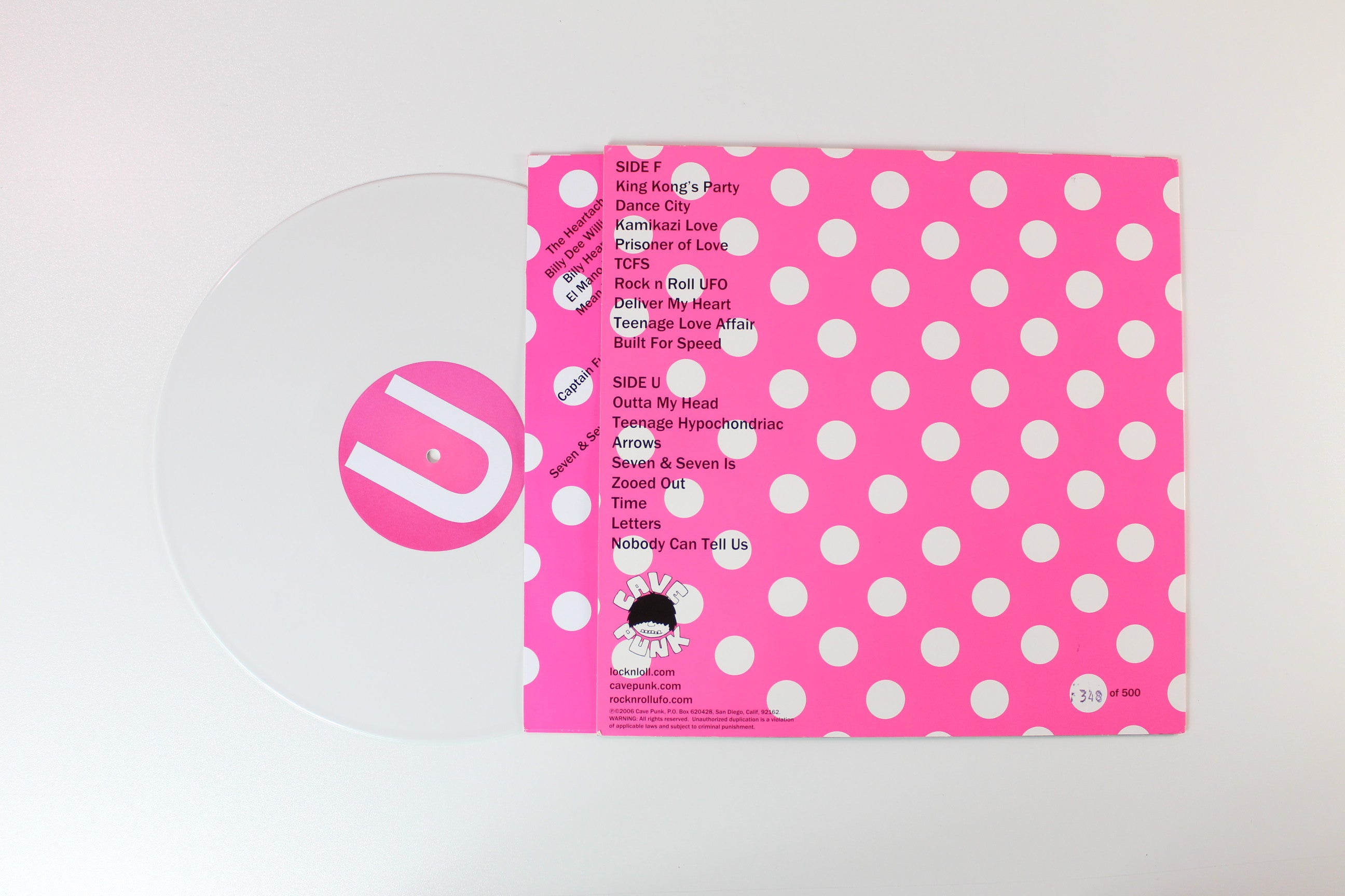 The Heartaches - Too Cool For School on Cave Punk - White Vinyl