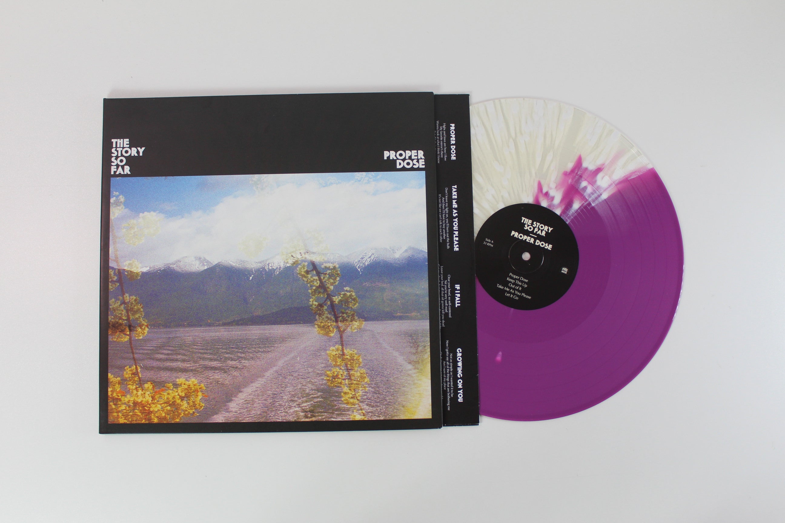 The Story So Far - Proper Dose on Pure Noise Records - Half Purple / Half Clear with White Splatter Colored Vinyl