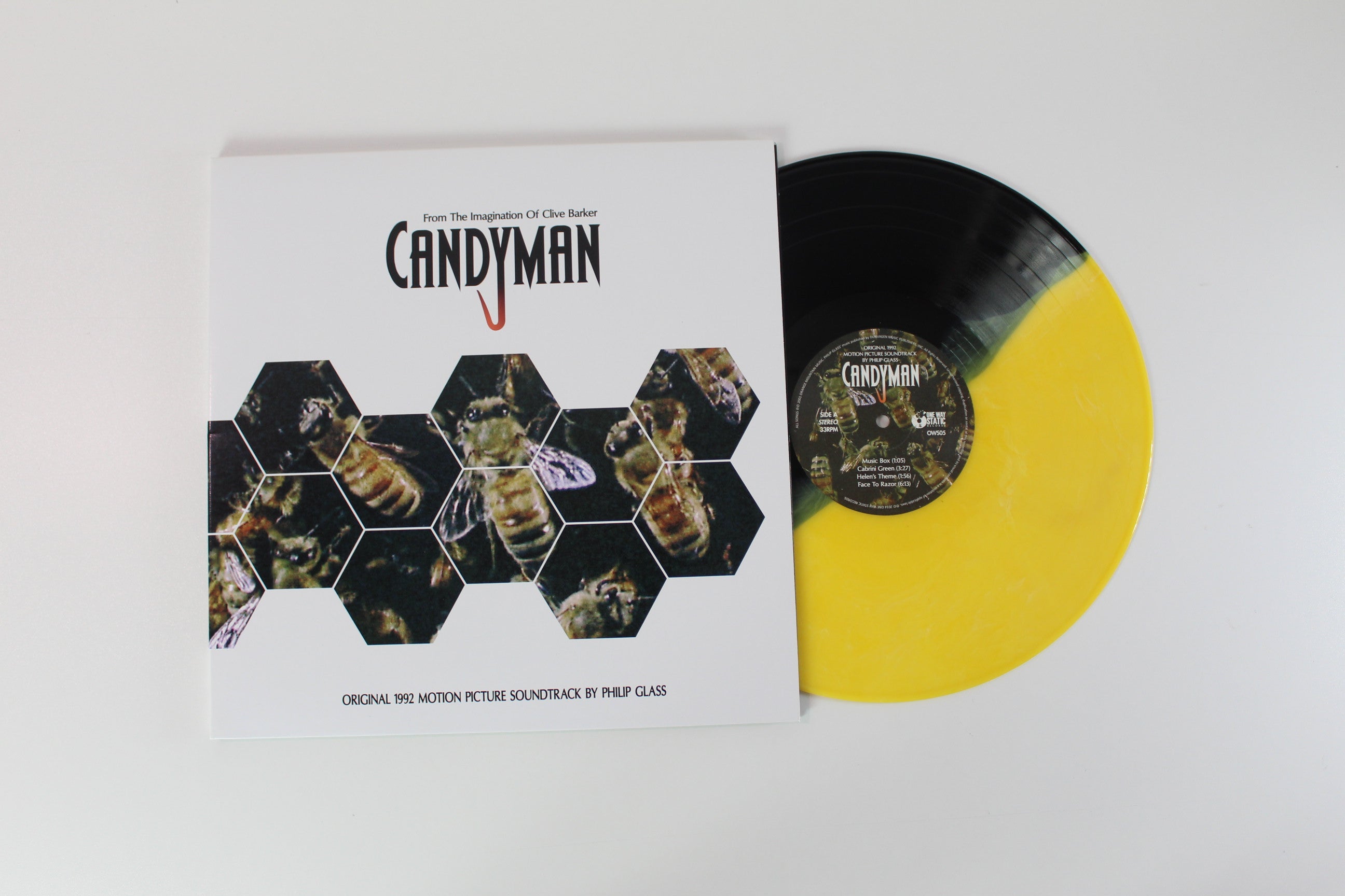 Philip Glass - Candyman (Original 1992 Motion Picture Soundtrack) on One Way Static Records - Limited Edition - Numbered - Bee Striped