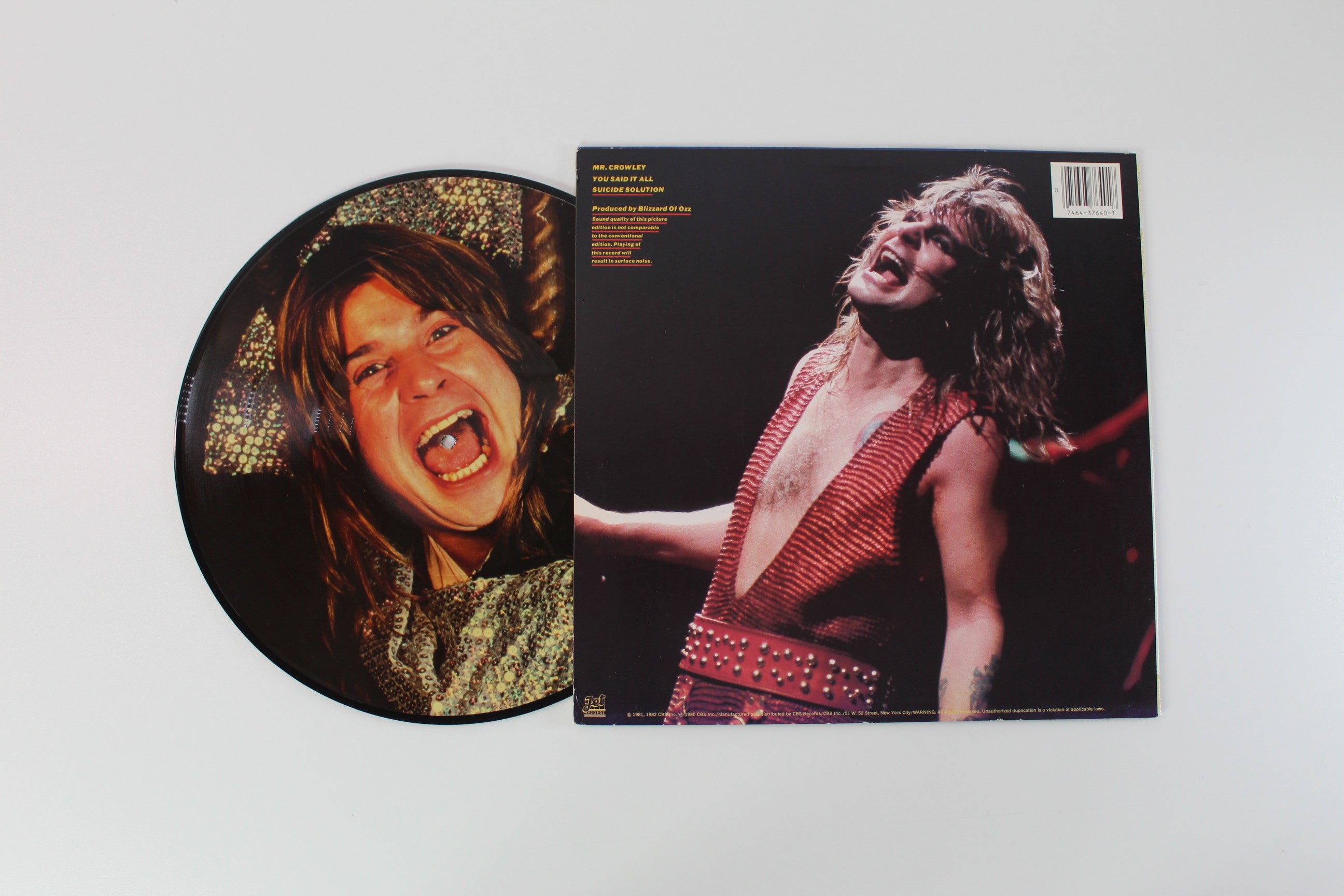 Ozzy Osbourne - Live Mr. Crowley on Jet Records - Picture Disc