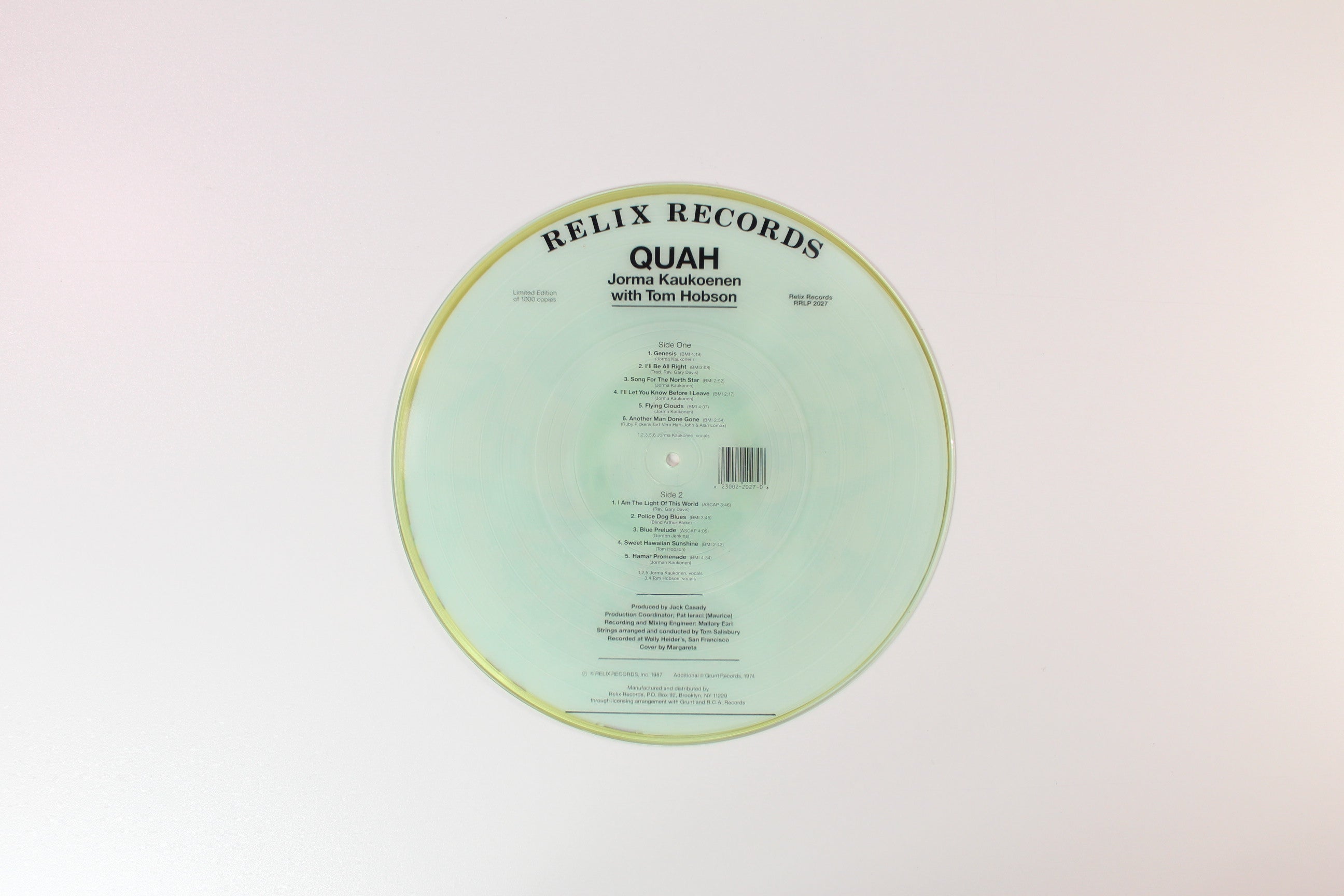 Jorma Kaukonen - Quah on Relix Ltd Picture Disc Reissue