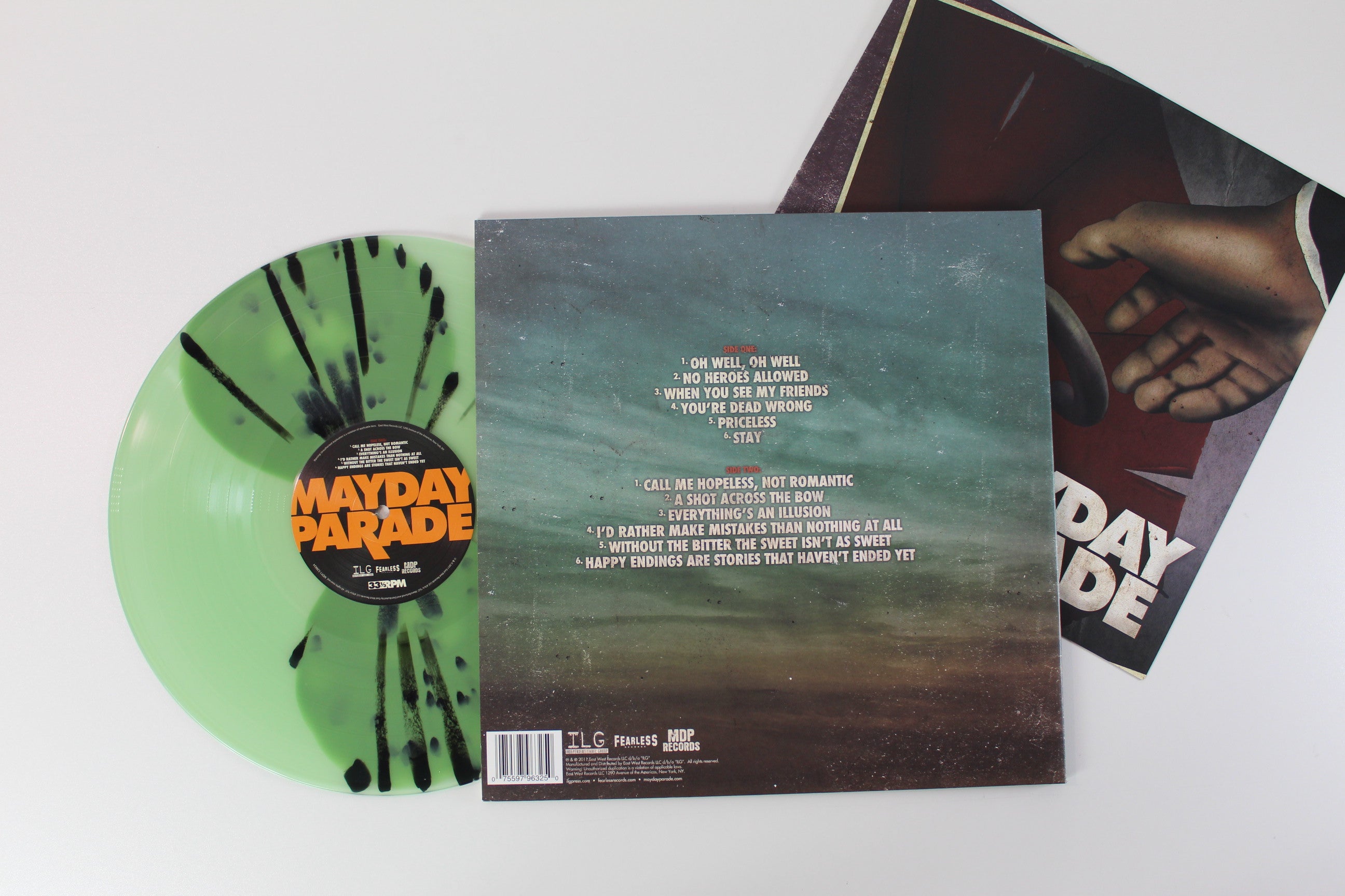 Mayday Parade - Mayday Parade on Fearless Records - Limited Edition - Butterfly Coke Bottle Clear w/ Olive Green & Black Splatter Vinyl