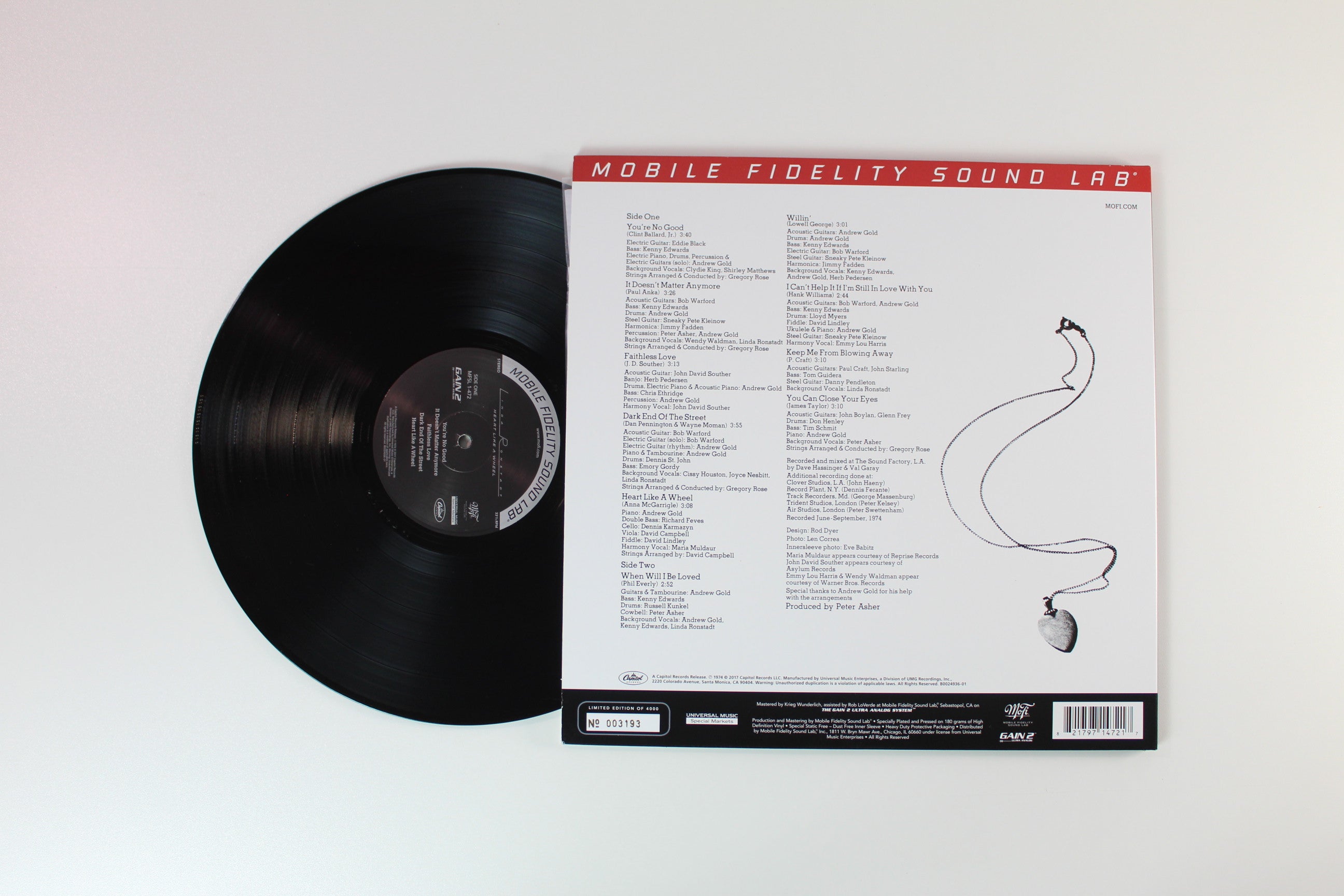 Linda Ronstadt - Heart Like A Wheel on Mobile Fidelity Sound Lab Ltd Numbered 180 Gram Reissue