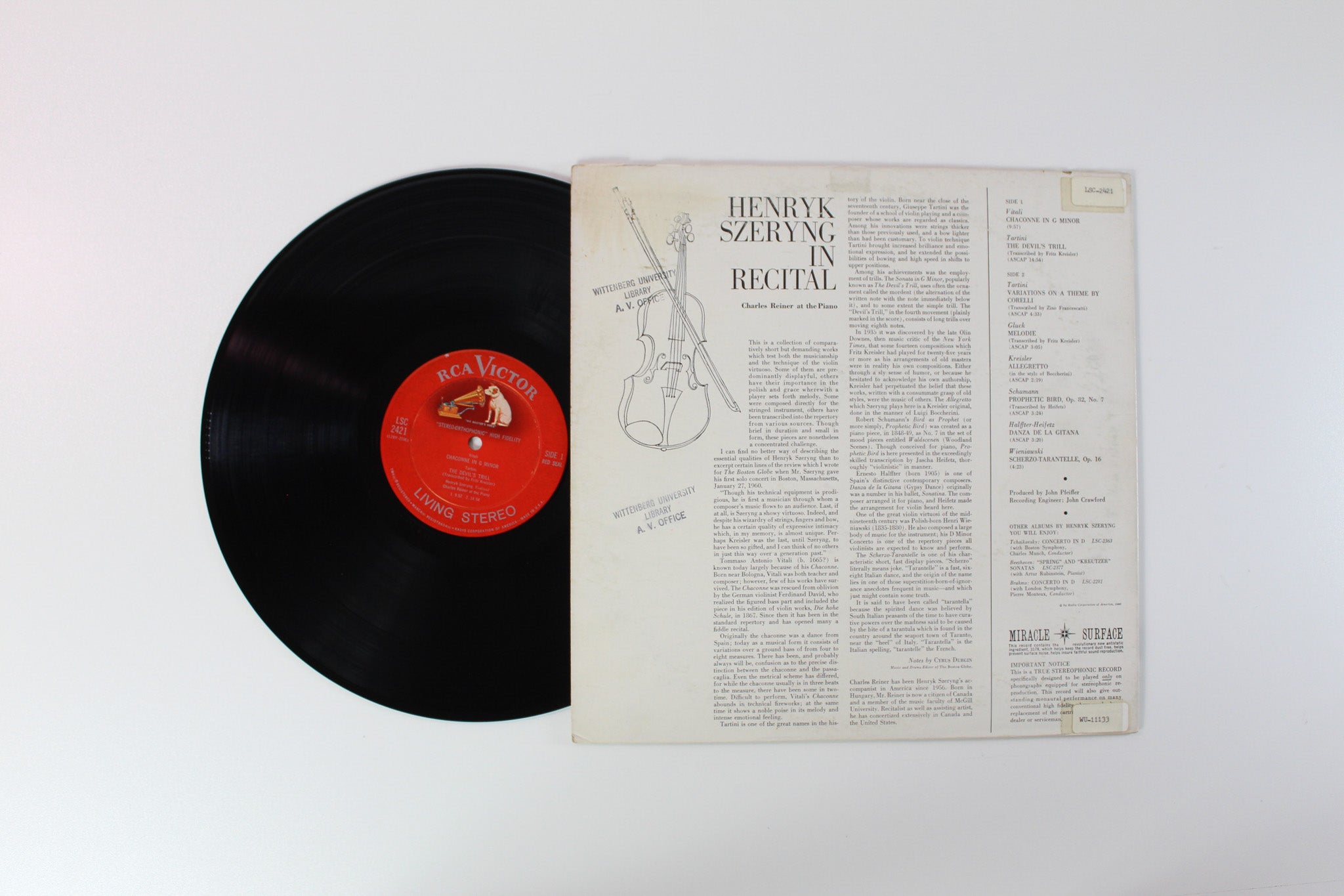 Henryk Szeryng - In Recital on RCA LSC 2421 Stereo