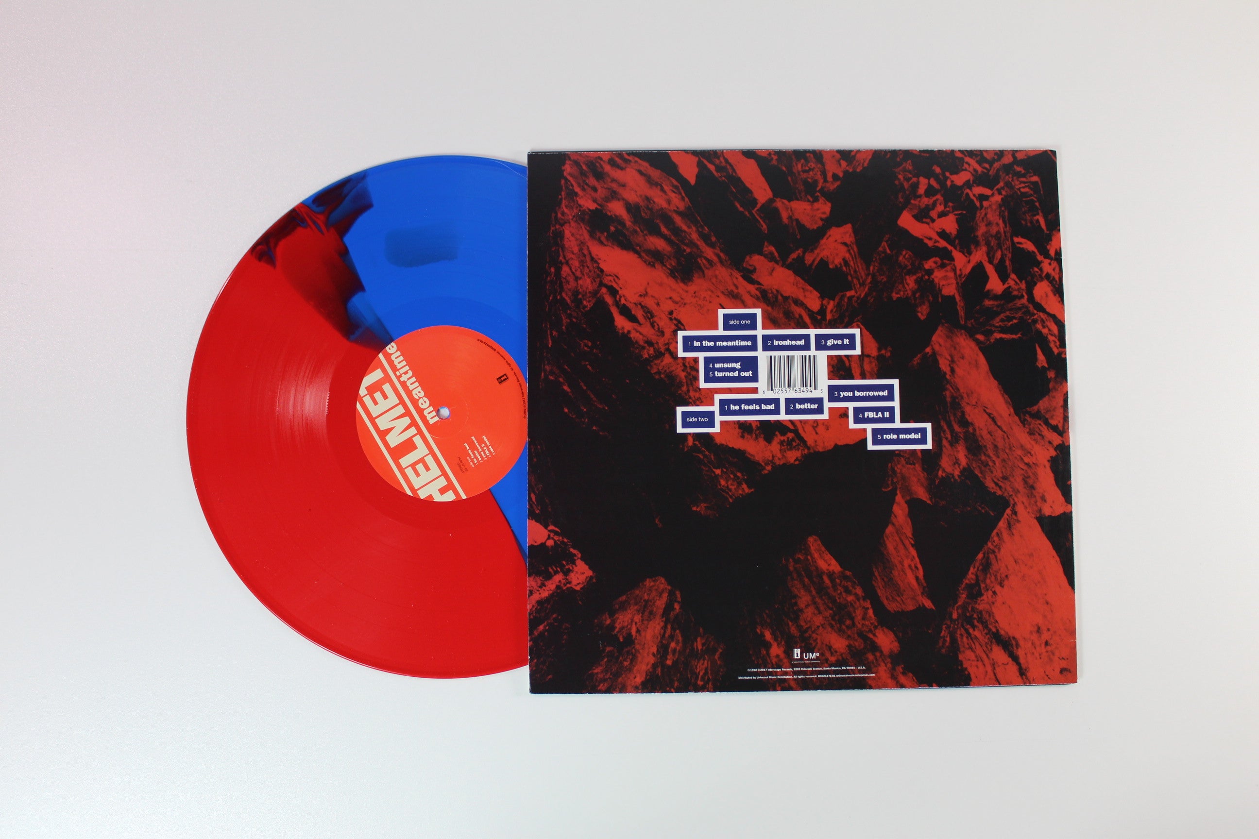 Helmet - Meantime on Interscope Ltd Red / Blue Split Vinyl Reissue