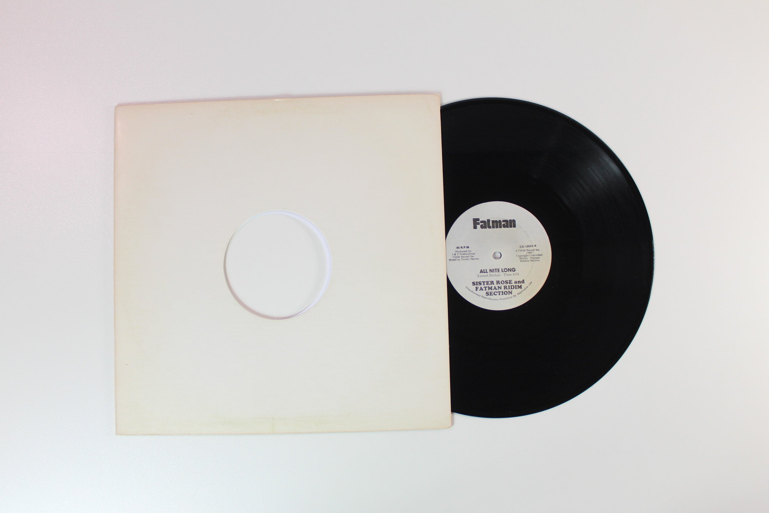 Sister Rose - All Nite Long on Fatman 45 RPM 12" Single