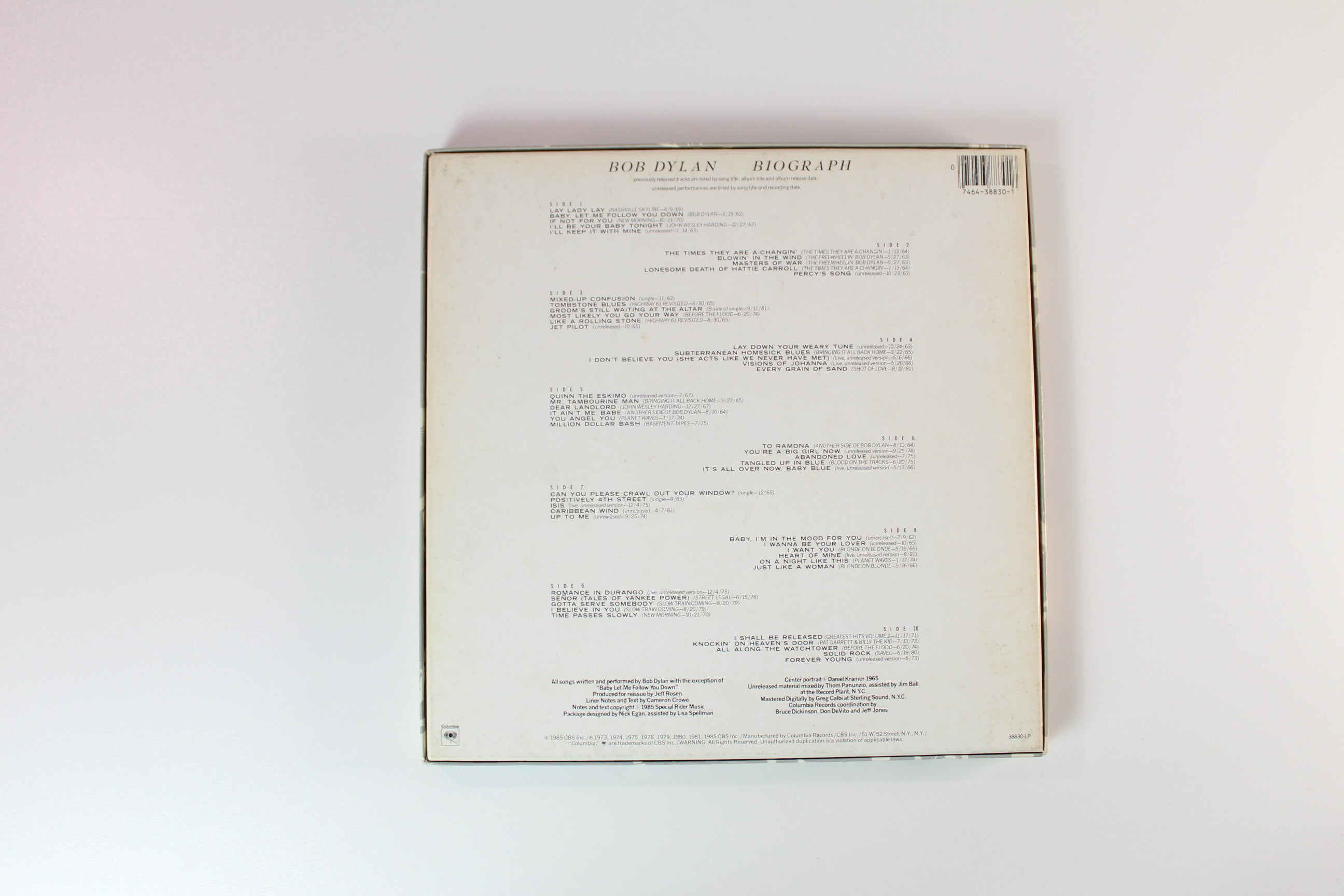 Bob Dylan - Biograph on Columbia - 5-lp Box Set