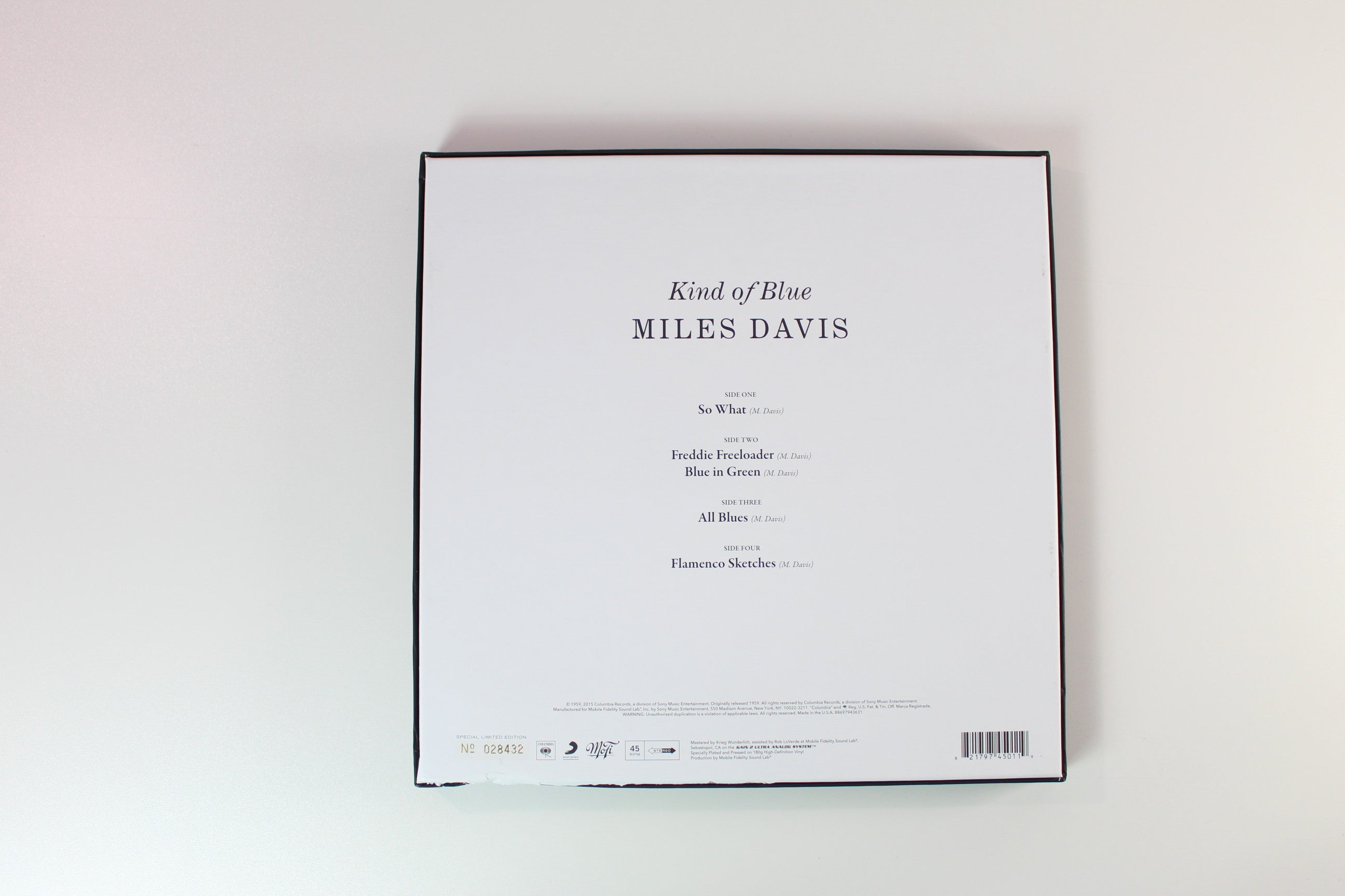 Miles Davis - Kind Of Blue on Mobile Fidelity Sound Lab - 2-lp Box Set