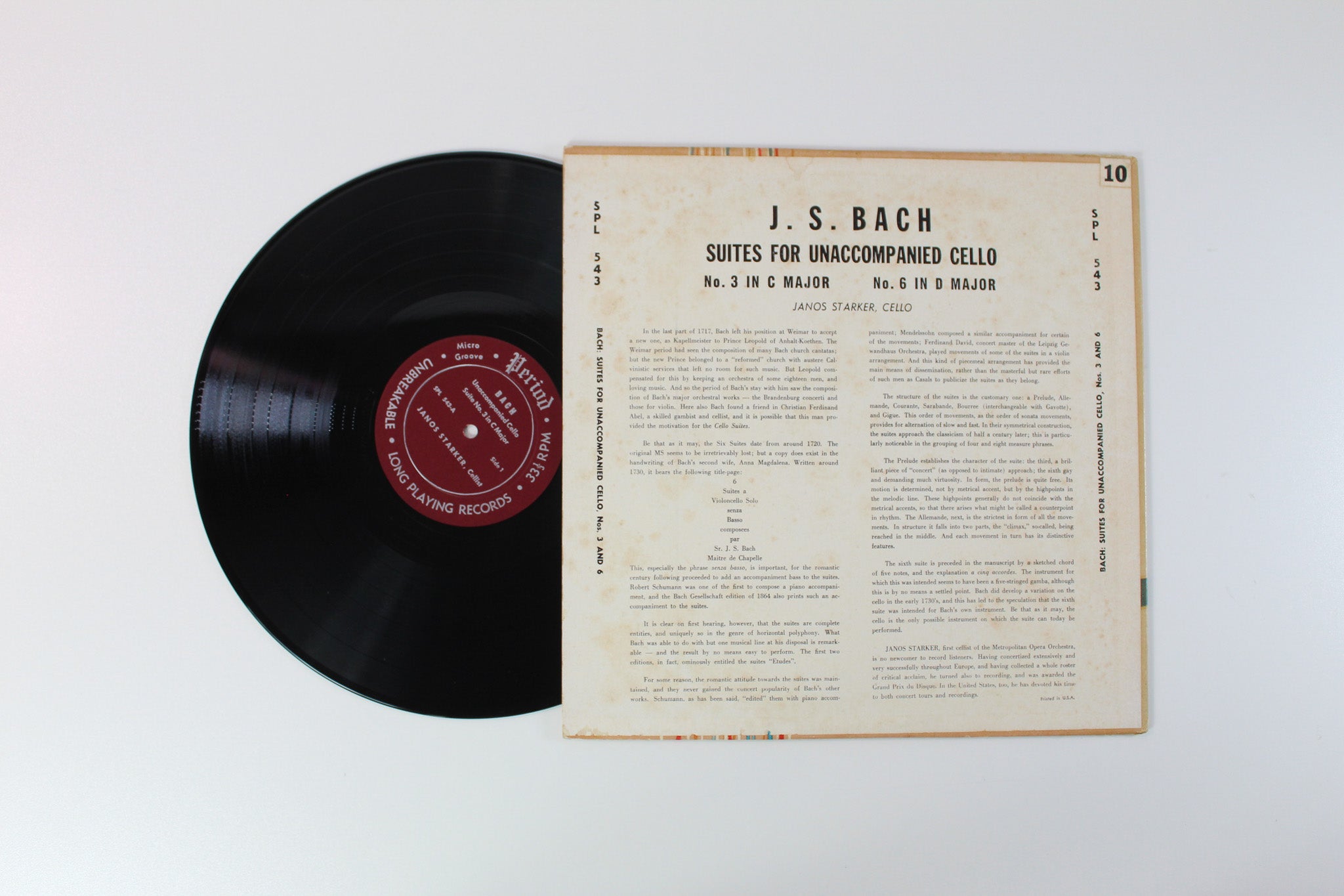 Johann Sebastian Bach - Suites For Unaccompanied Violoncello on Period Mono