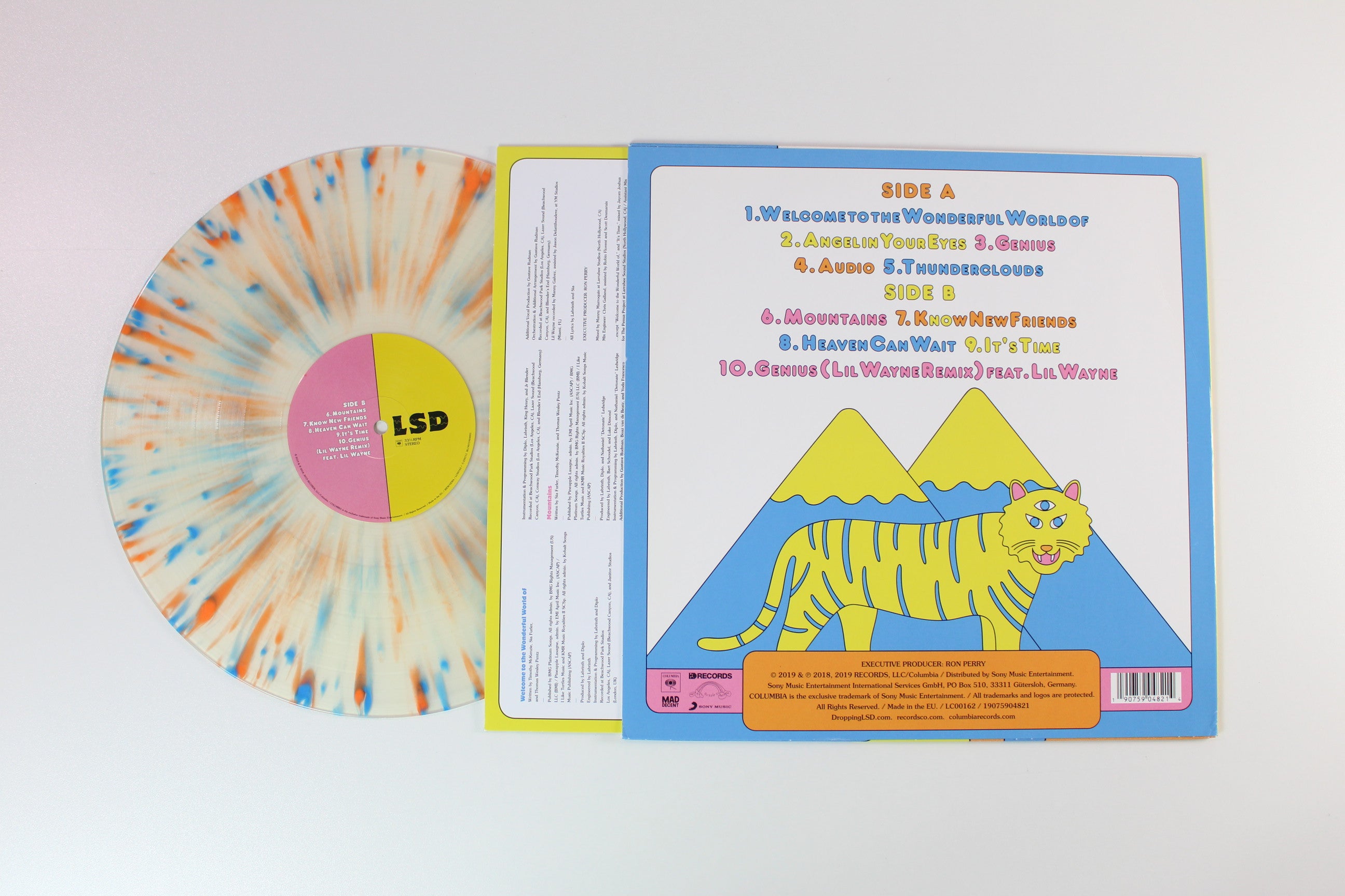 Labrinth - LSD on Columbia - Clear w/ Blue & Orange Splatter