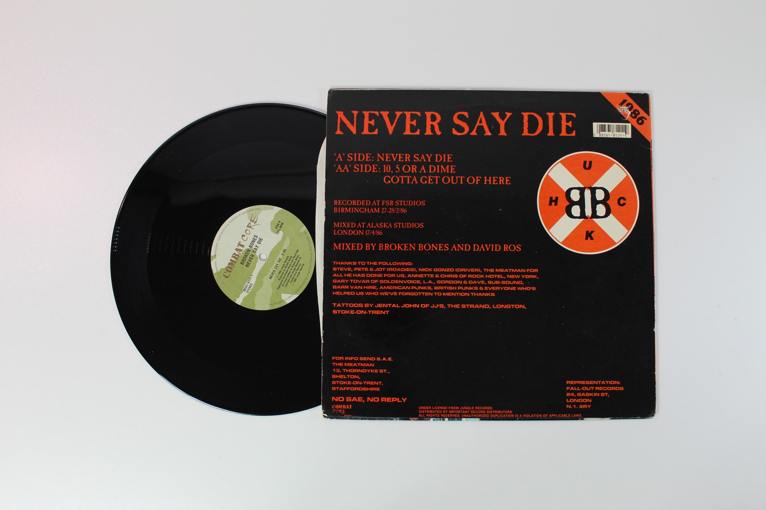 Broken Bones - Never Say Die on Combat Core 12" EP