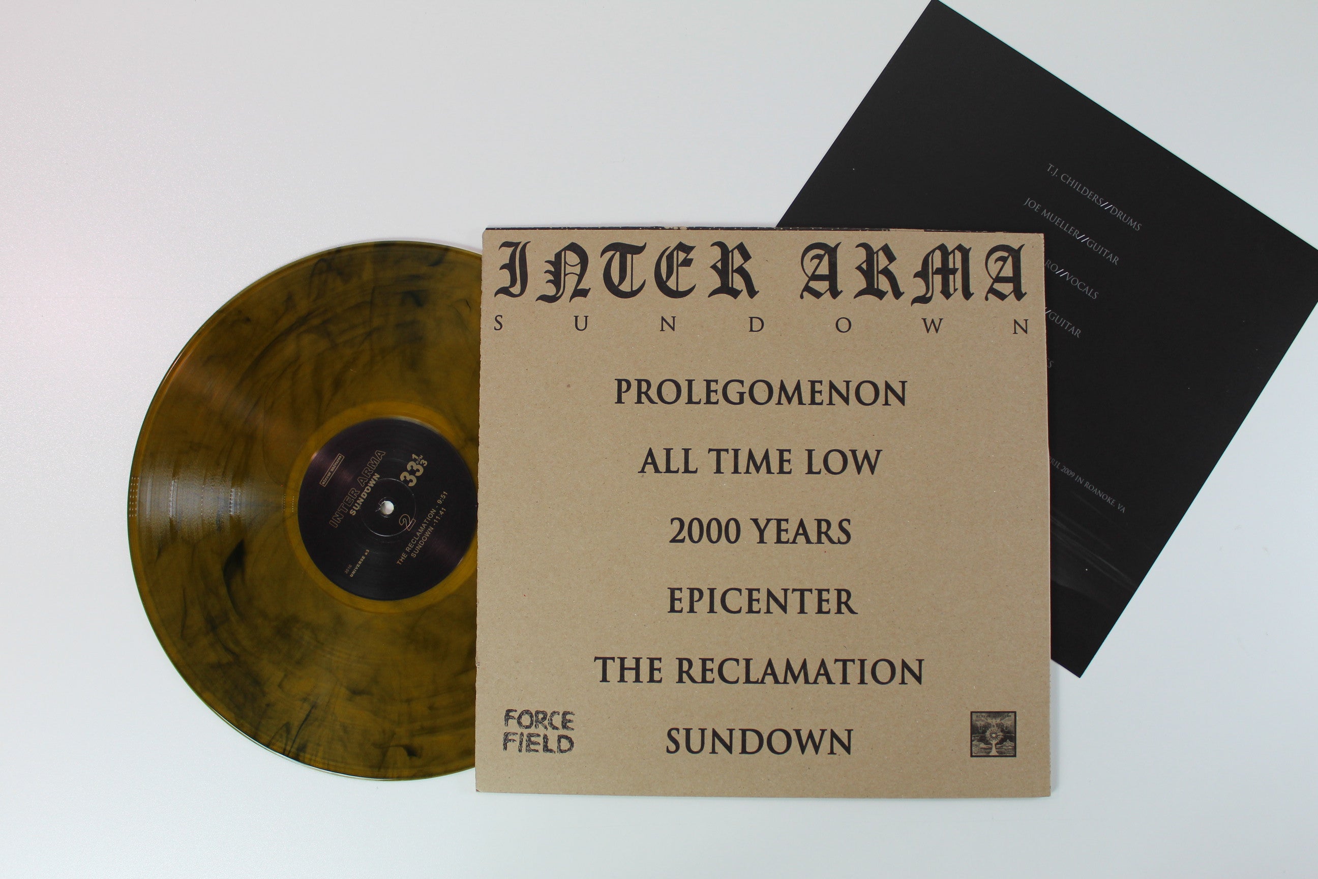 Inter Arma - Sundown on Forcefield Gold Translucent With Black Smoke