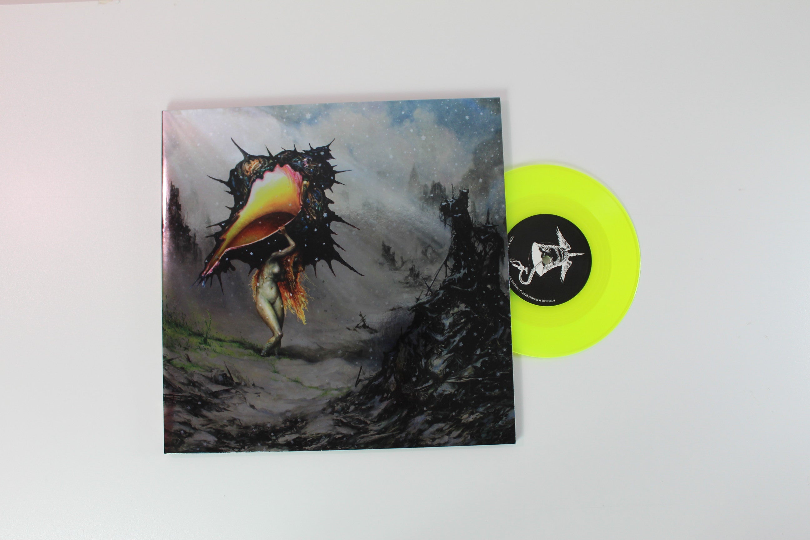 Circa Survive - The Amulet on Hopeless Deluxe Yellow w/ Black Smoke With Yellow Translucent 7"