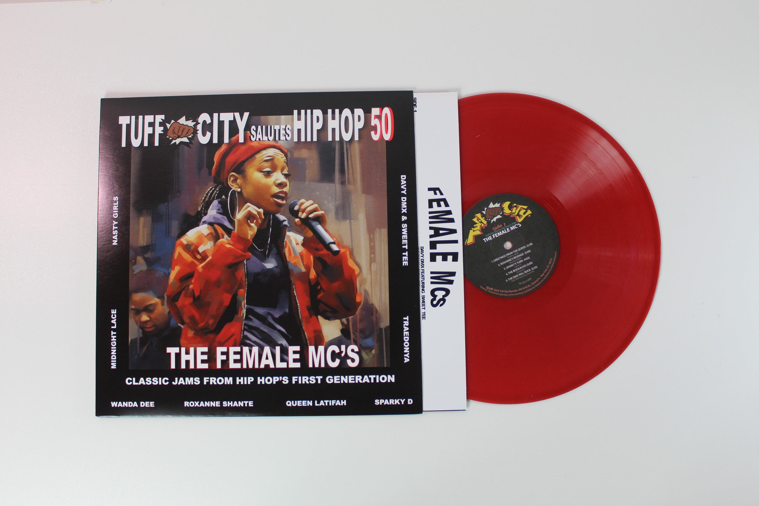 Various - Tuff City Salutes Hip Hop 50: The Female MCs on Tuff City RSD BF 2023 Red Vinyl LP With 7"