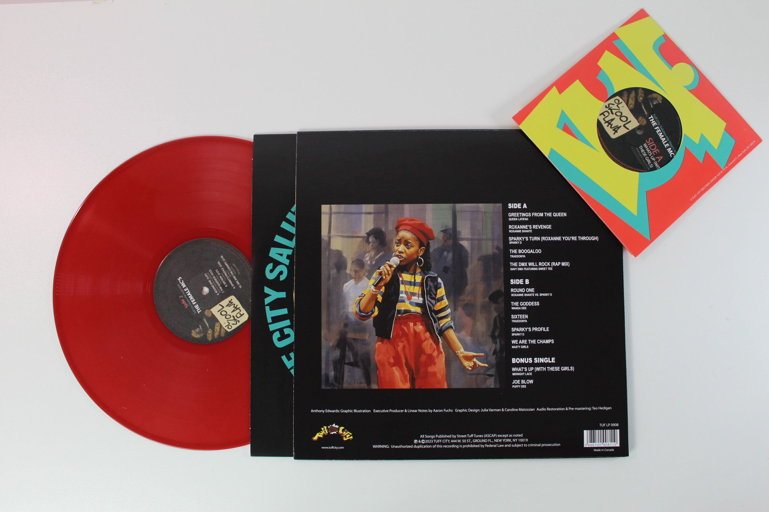 Various - Tuff City Salutes Hip Hop 50: The Female MCs on Tuff City RSD BF 2023 Red Vinyl LP With 7"