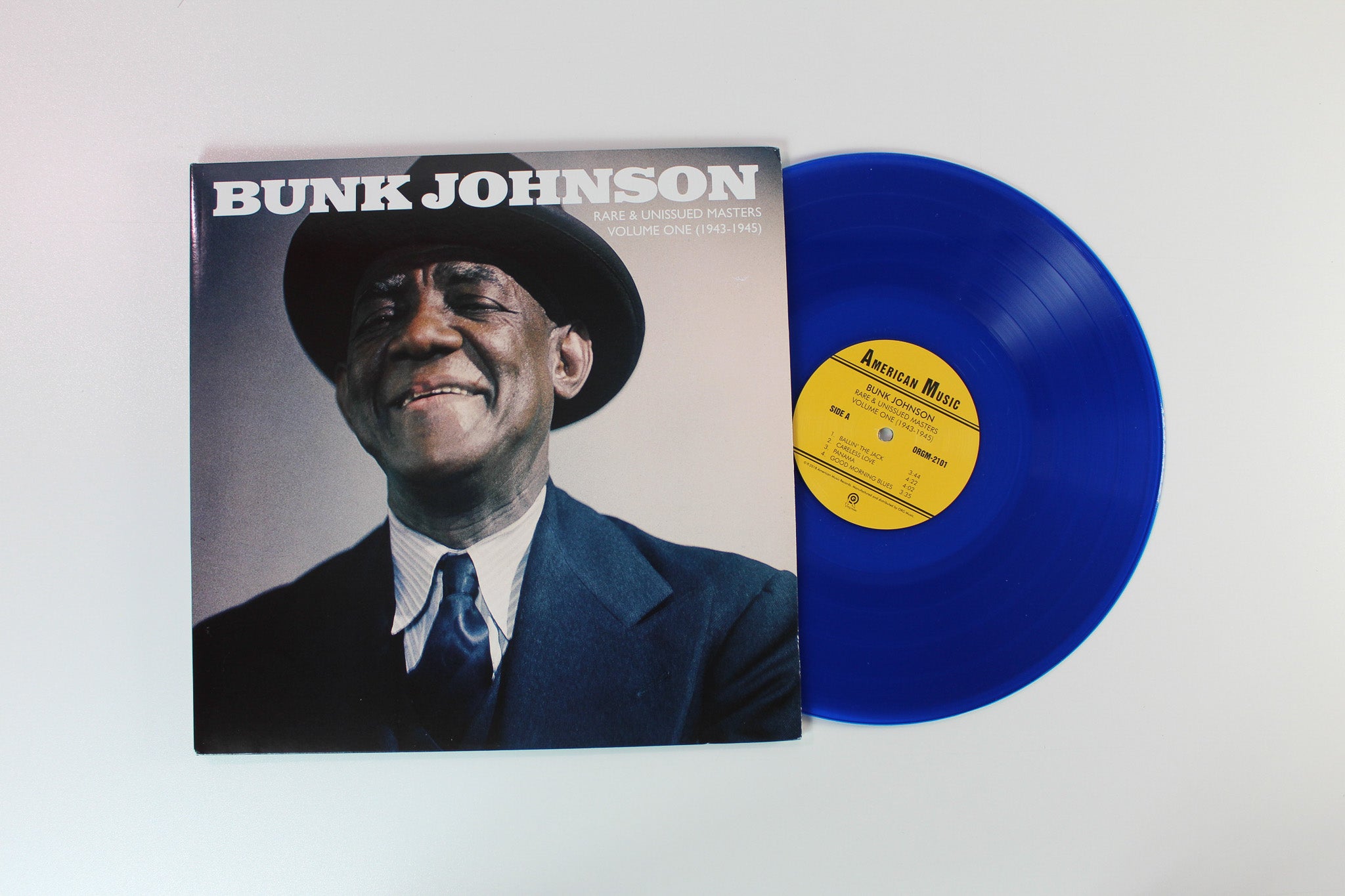Bunk Johnson - Rare And Unissued Masters Volume One (1943-1945) on American Music ORG Ltd Blue Vinyl