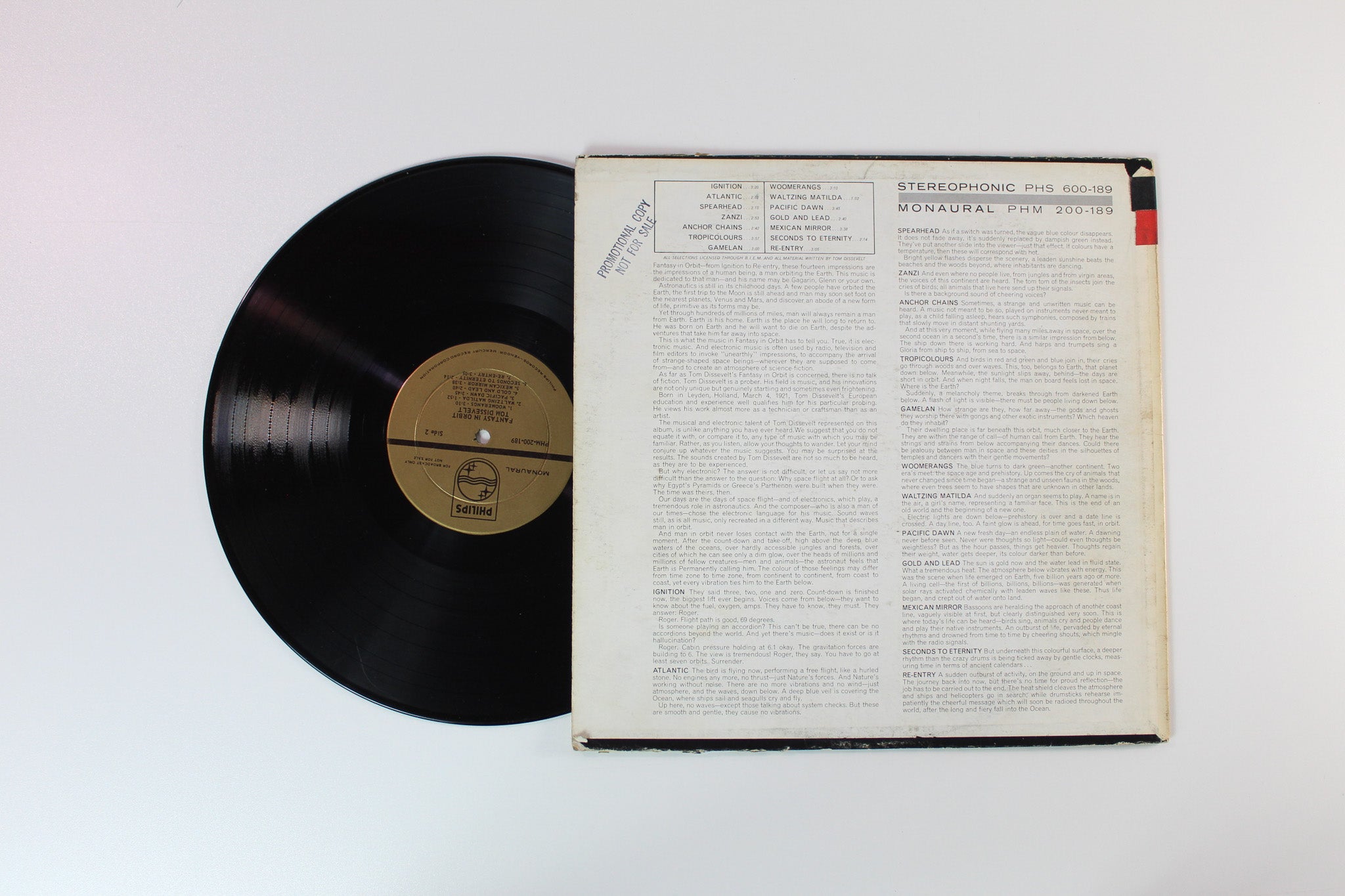 Tom Dissevelt - Fantasy In Orbit: An Astronaut's Impressions While Orbiting The Earth on Philips Stereo Promo