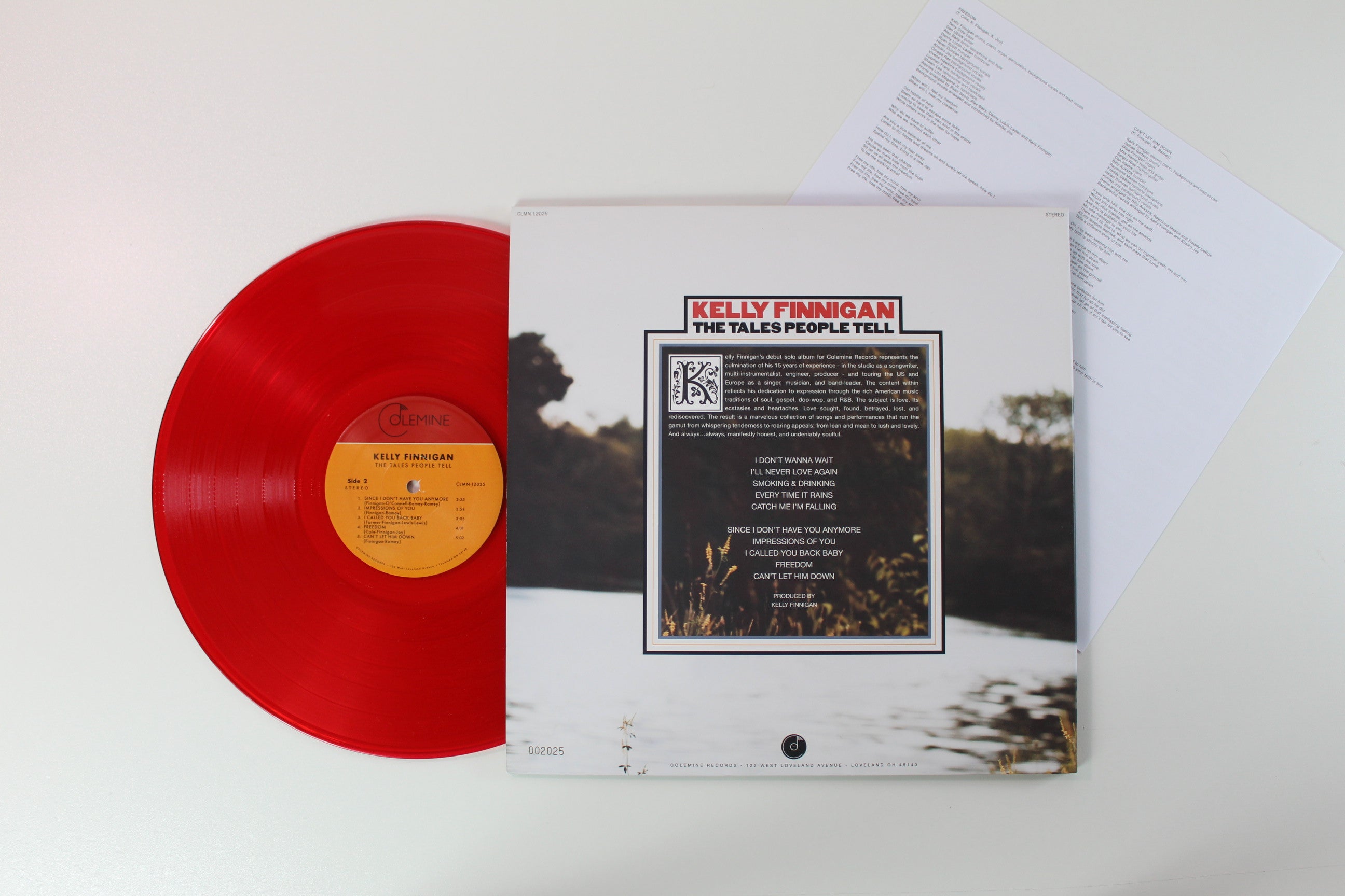 Kelly Finnigan - The Tales People Tell on Colemine Ltd Numbered Red Transparent Vinyl