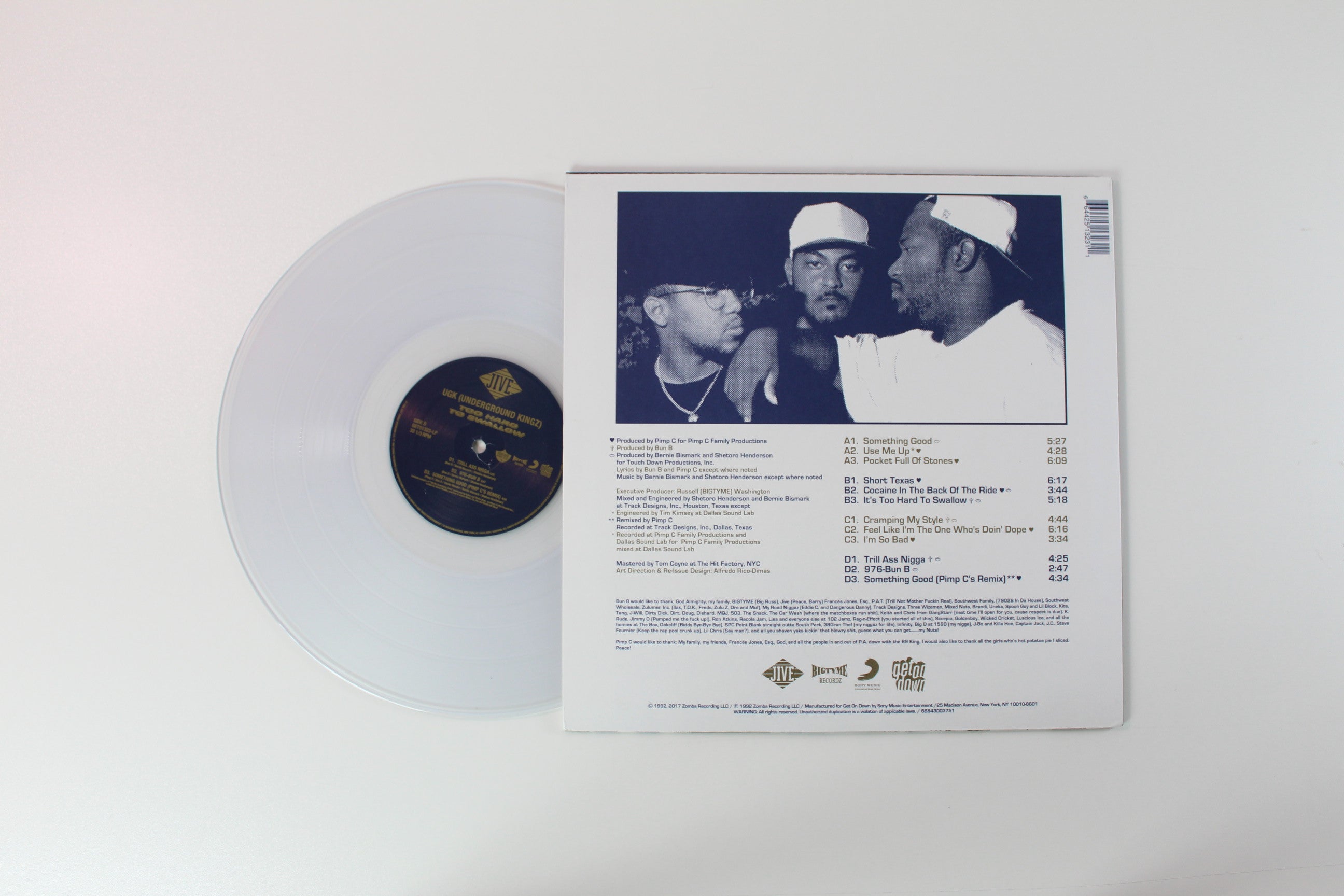 UGK - Too Hard To Swallow on Get on Down Ltd Clear Vinyl Reissue