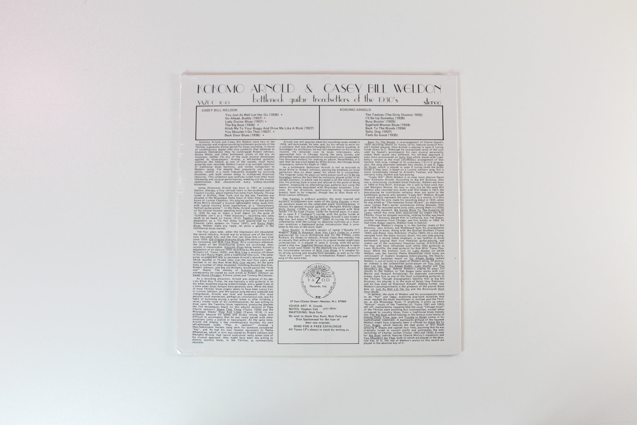 Casey Bill Weldon - Bottleneck Guitar Trendsetters Of The 1930's on Yazoo 180 Gram Reissue Sealed