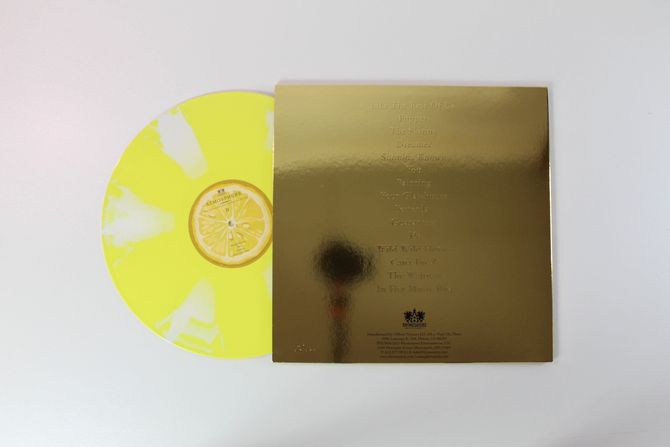 Atmosphere - When Life Gives You Lemons, You Paint That Shit Gold on Rhymesayers Vinyl Me Please Yellow & White Cornetto Reissue