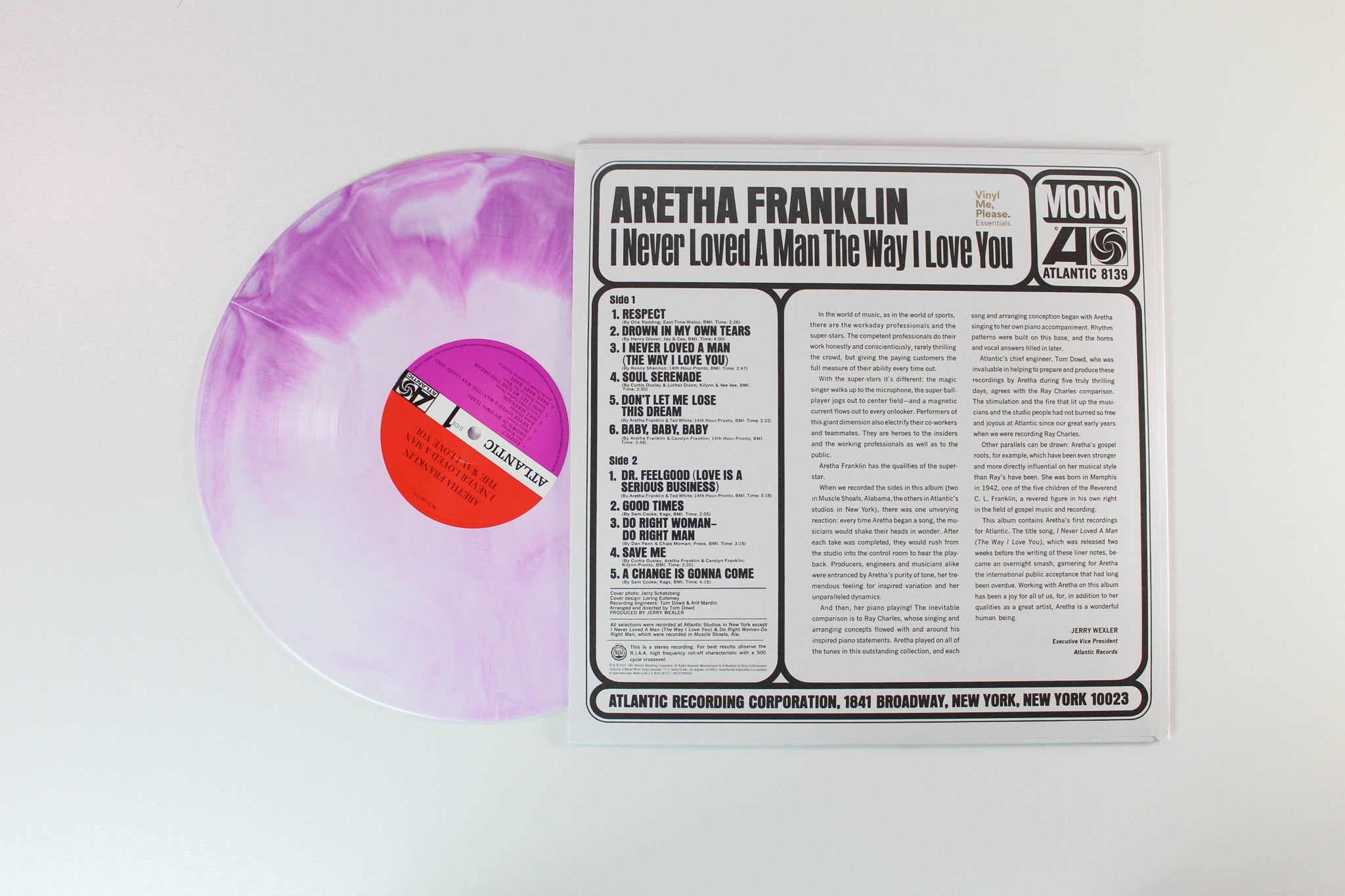Aretha Franklin - I Never Loved A Man The Way I Love You on Atlantic Vinyl Me Please Mono Purple & White Reissue
