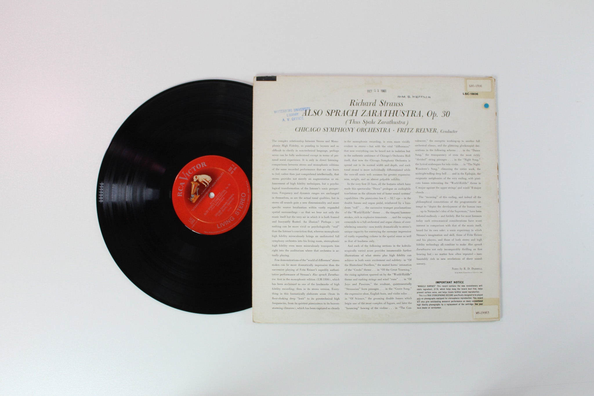 Richard Strauss - Also Sprach Zarathustra on RCA LSC 1806 Living Stereo