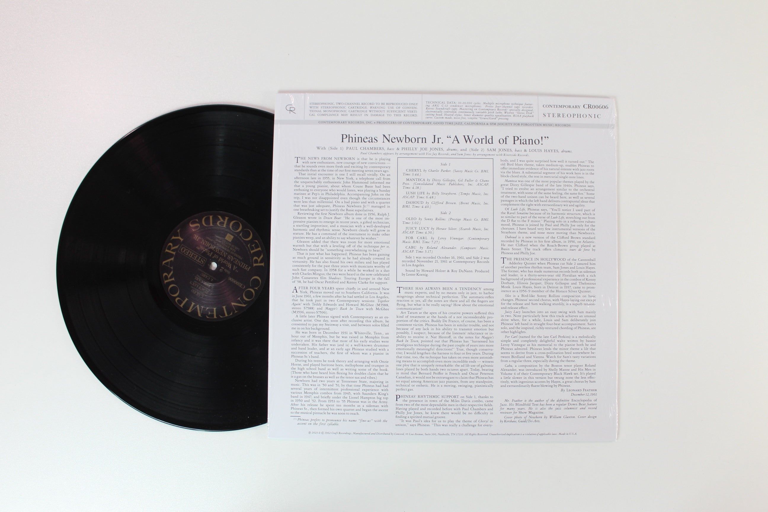 Phineas Newborn Jr. - A World Of Piano! on Contemporary Records Acoustic Sounds Series