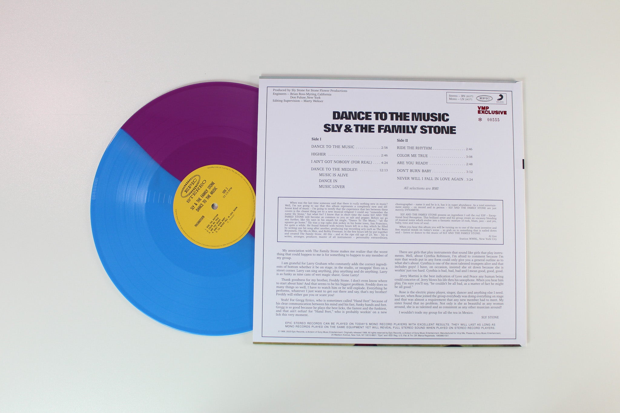 Sly & The Family Stone - Dance To The Music on Epic Vinyl Me Please Ltd Numbered Purple & Blue Split Reissue
