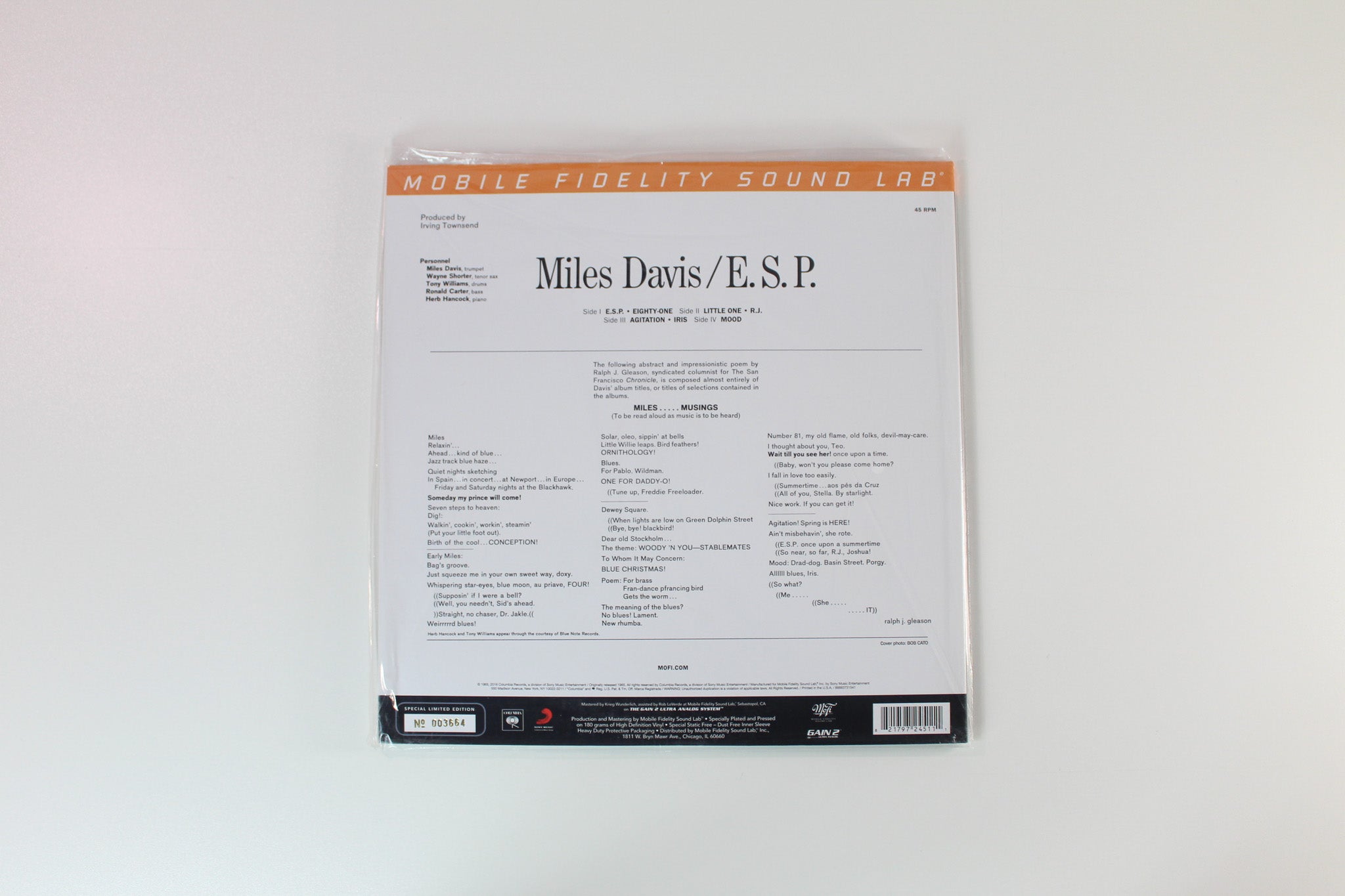 Miles Davis - E.S.P. on Mobile Fidelity Sound Lab Ltd Numbered 45 RPM 180 Gram Reissue Sealed